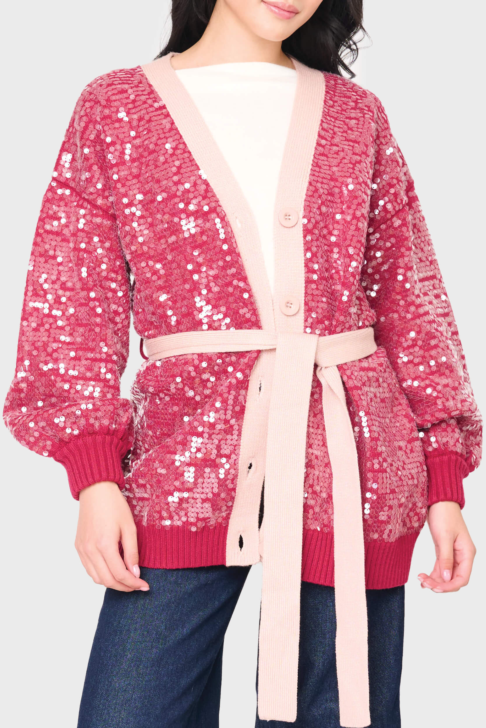 Friday Colorblock Sequin Cardigan