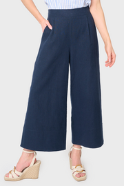 Wide Hem Cropped Linen Pant