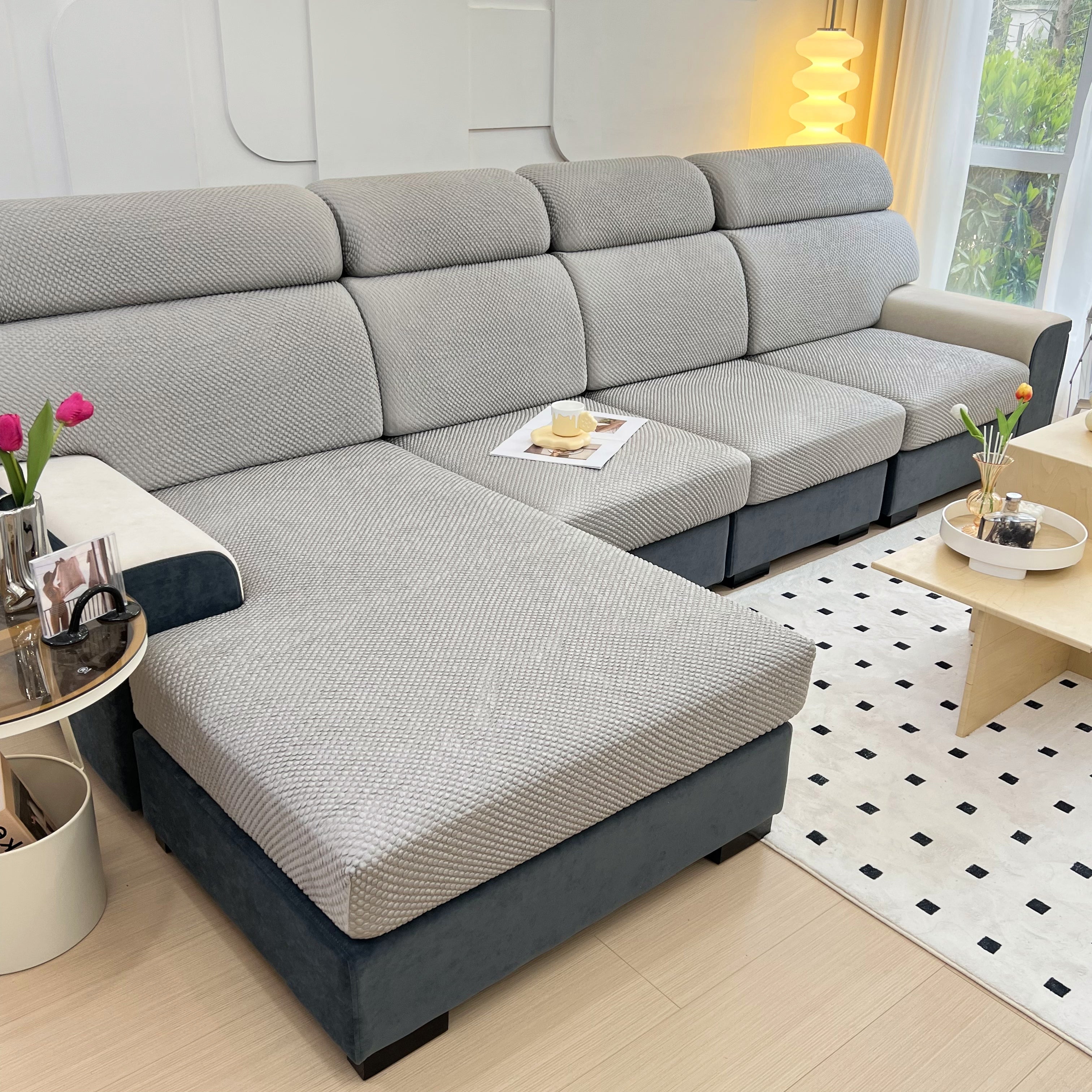 Cooling Stretch Sofa Seat Cushion Covers, Slip Covers For Cushions, Universal Couch Cushion Protector