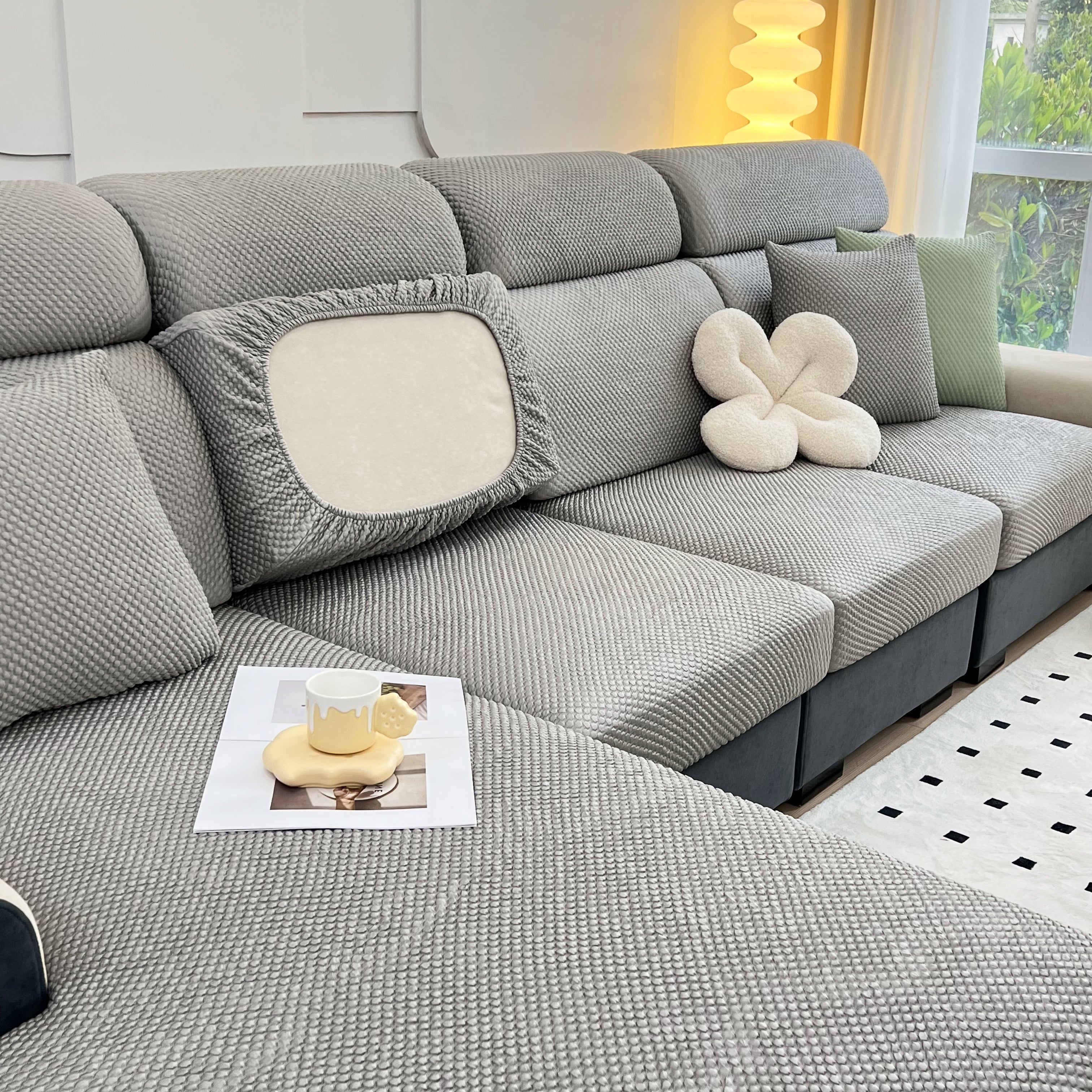 Cooling Stretch Sofa Seat Cushion Covers, Slip Covers For Cushions, Universal Couch Cushion Protector