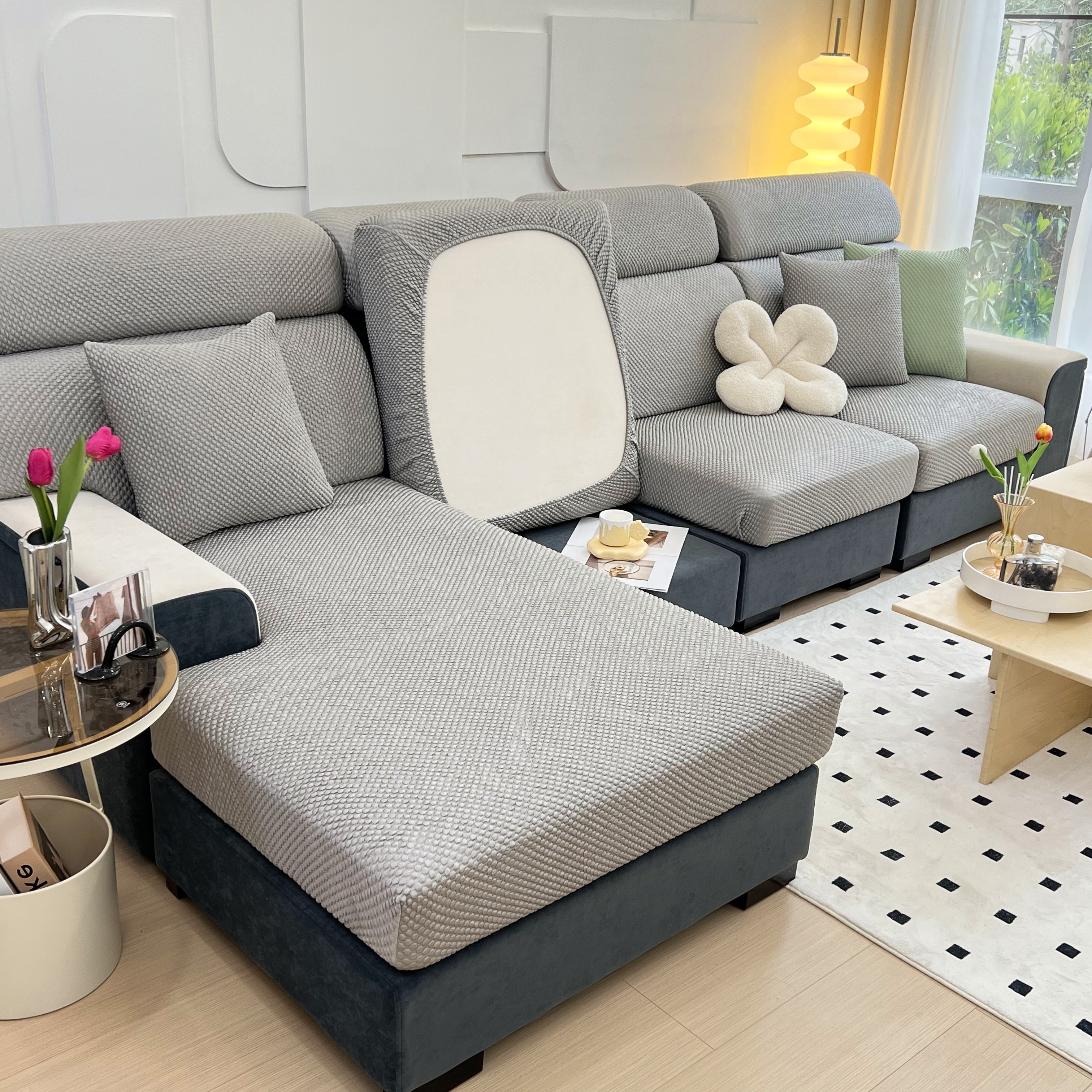 Cooling Stretch Sofa Seat Cushion Covers, Slip Covers For Cushions, Universal Couch Cushion Protector