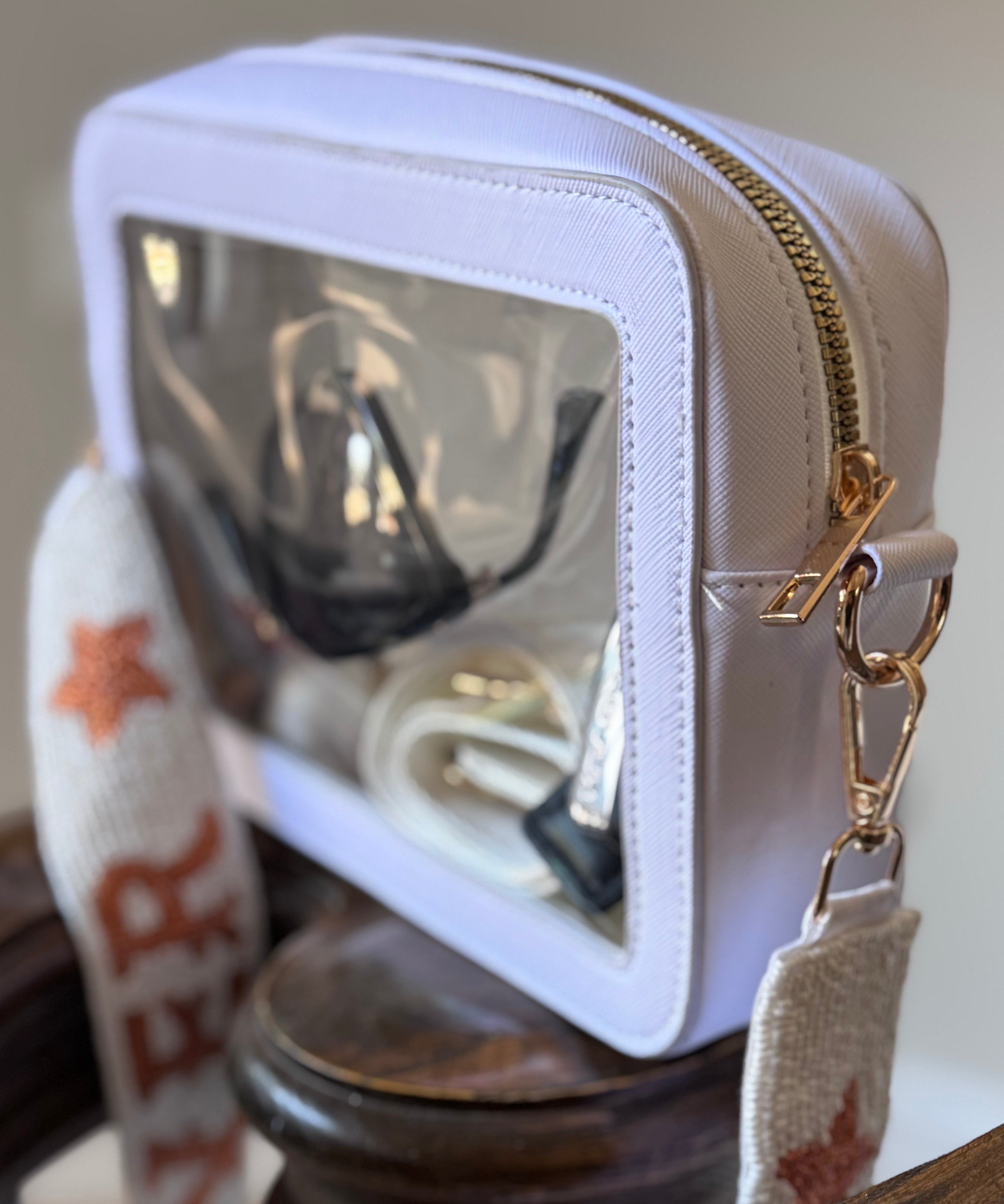 Michelle Clear Crossbody Handbag - White