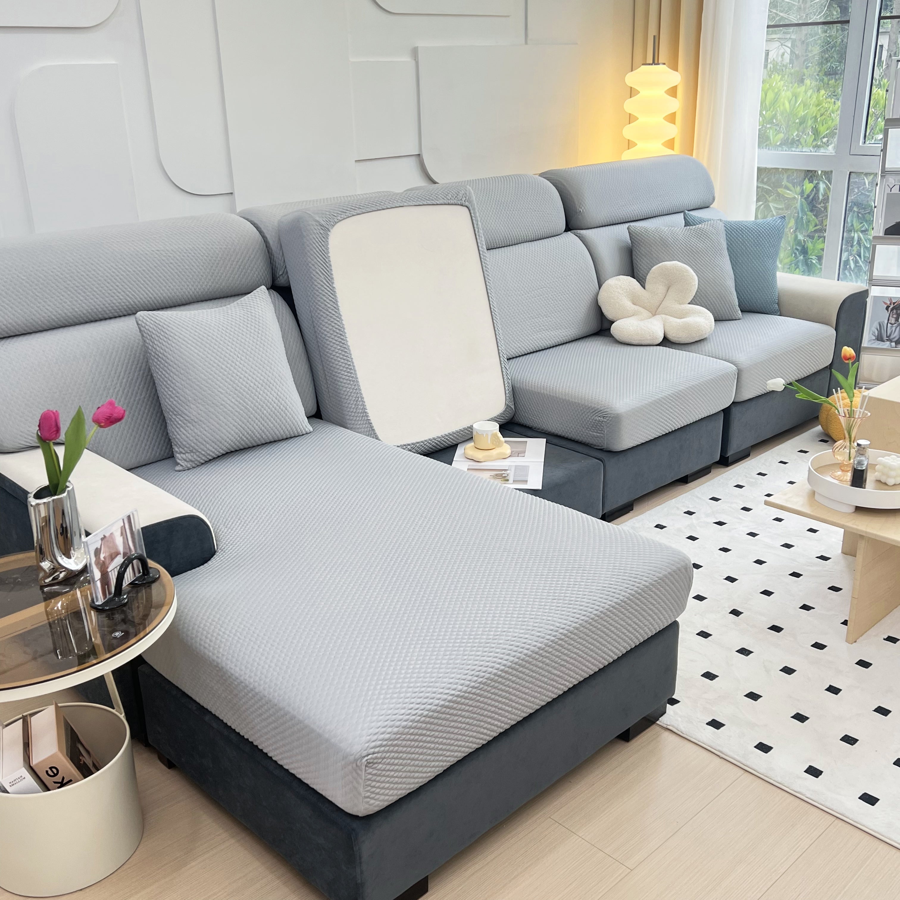 Cooling Stretch Sofa Seat Cushion Covers, Slip Covers For Cushions, Universal Couch Cushion Protector