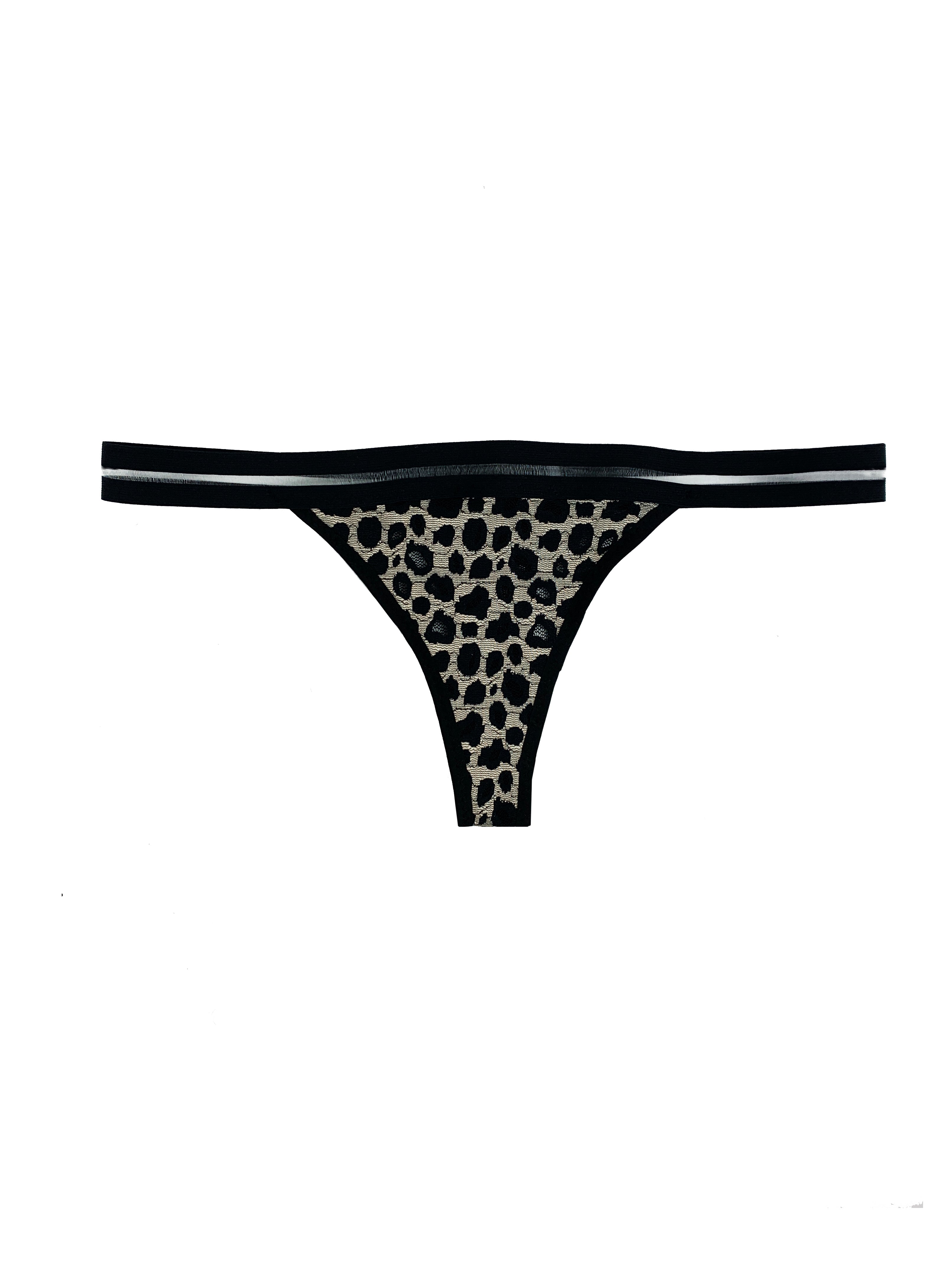 Molly Leopard Print Lace Thong