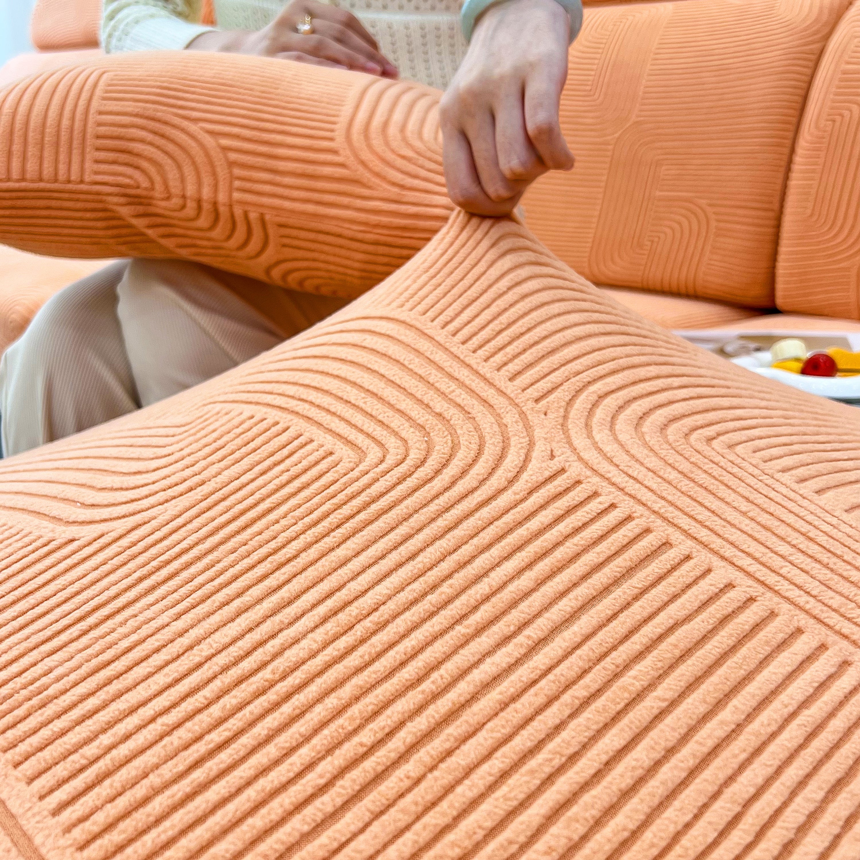Stretch Couch Cushion Covers, Washable Chaise Lounge Sofa Slipcover, Elastic Furniture Protector For Pets, Kid
