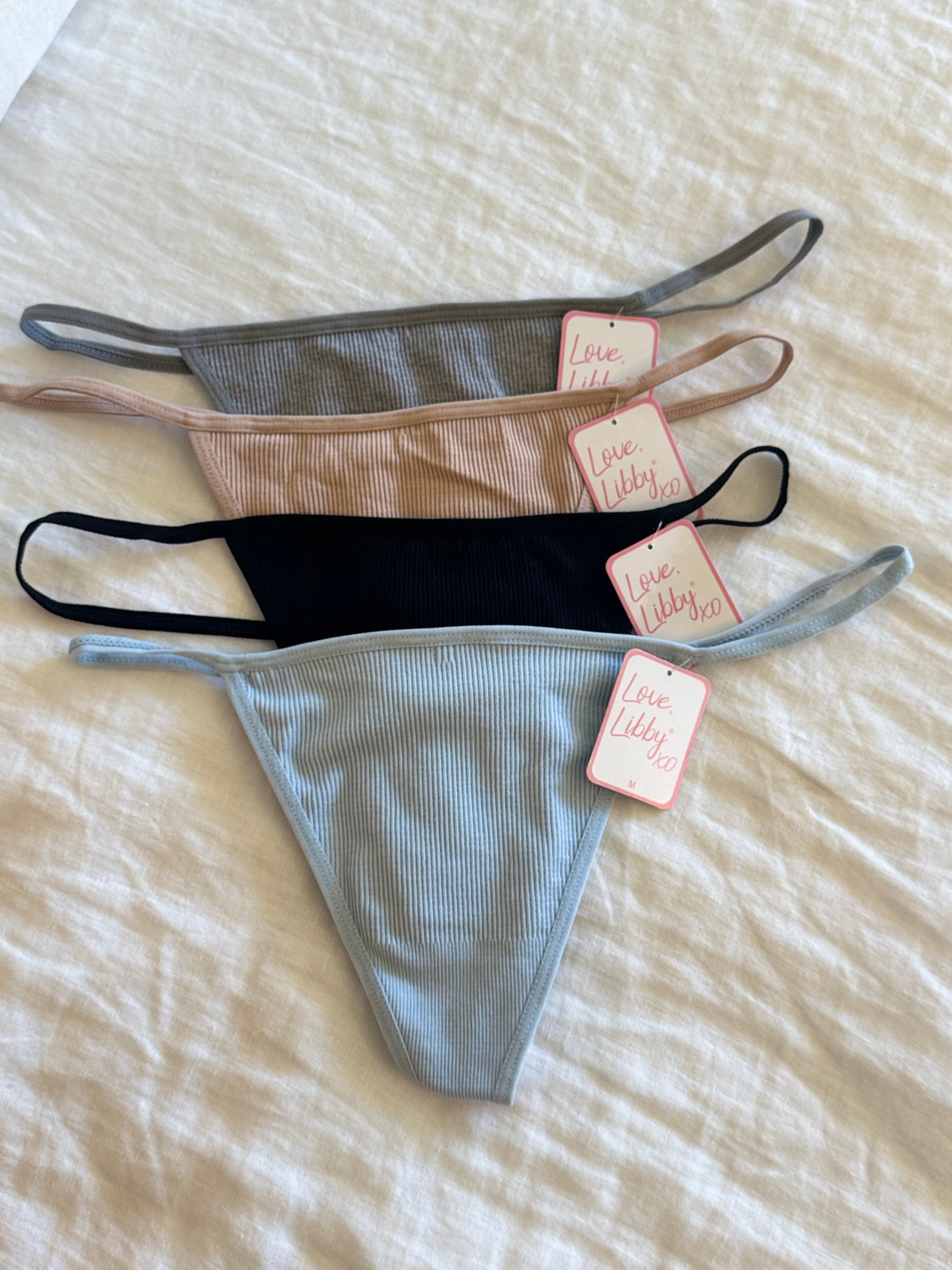 Seamless Rib Strappy Thong, Xs-2x