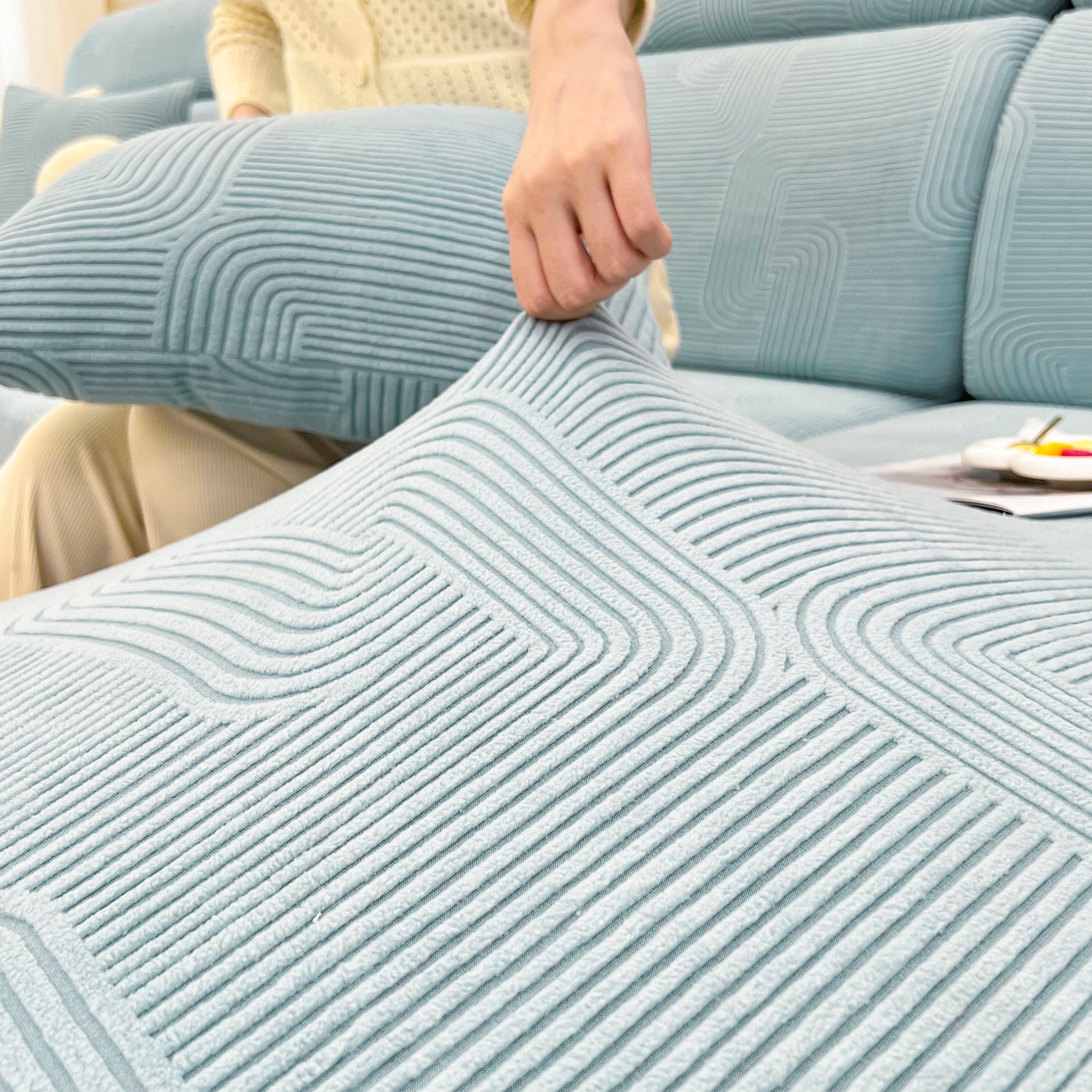 Stretch Couch Cushion Covers, Washable Chaise Lounge Sofa Slipcover, Elastic Furniture Protector For Pets, Kid