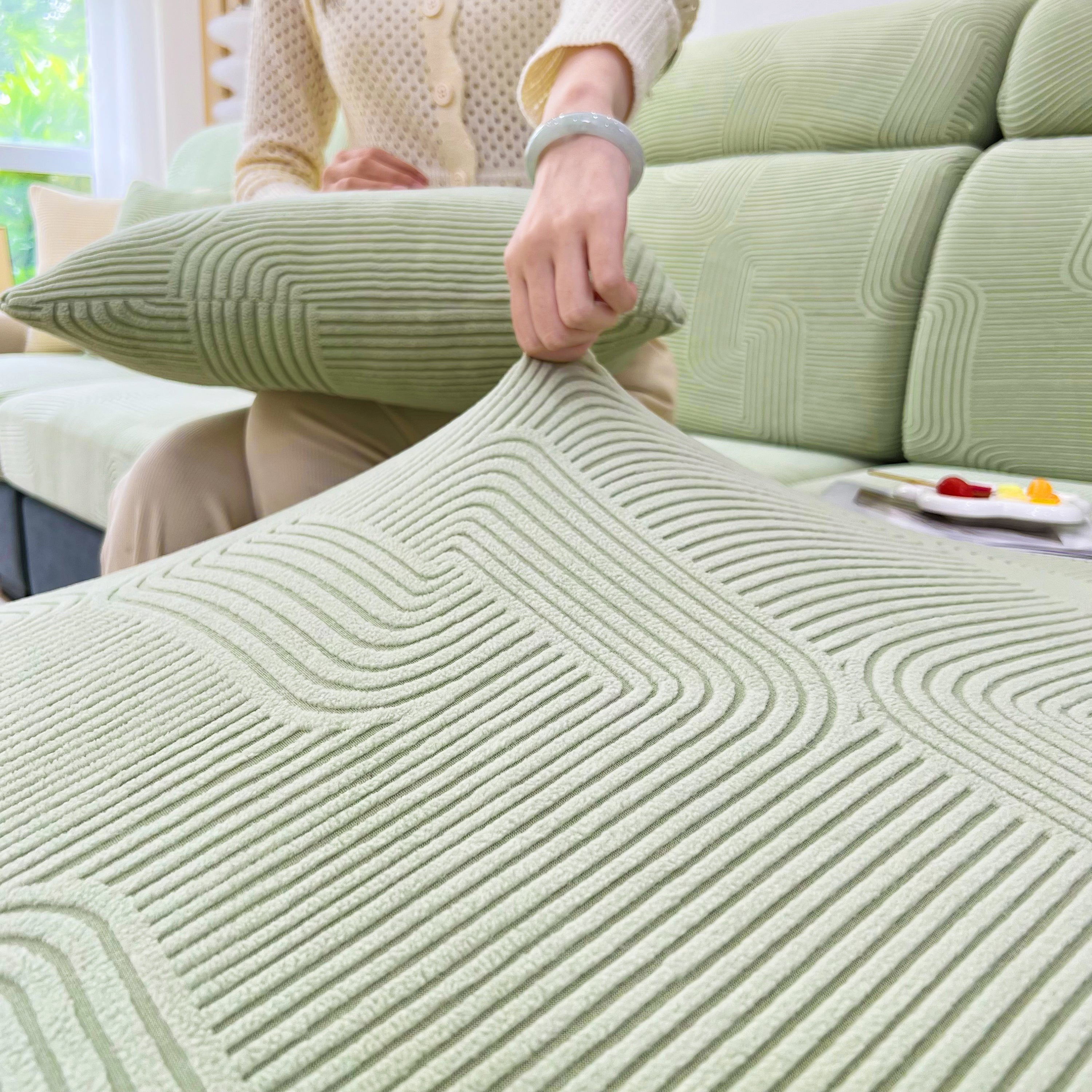 Stretch Couch Cushion Covers, Washable Chaise Lounge Sofa Slipcover, Elastic Furniture Protector For Pets, Kid