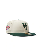 New Era 5950 Dodgers Upside Down La World Series Hat - Chrome/green