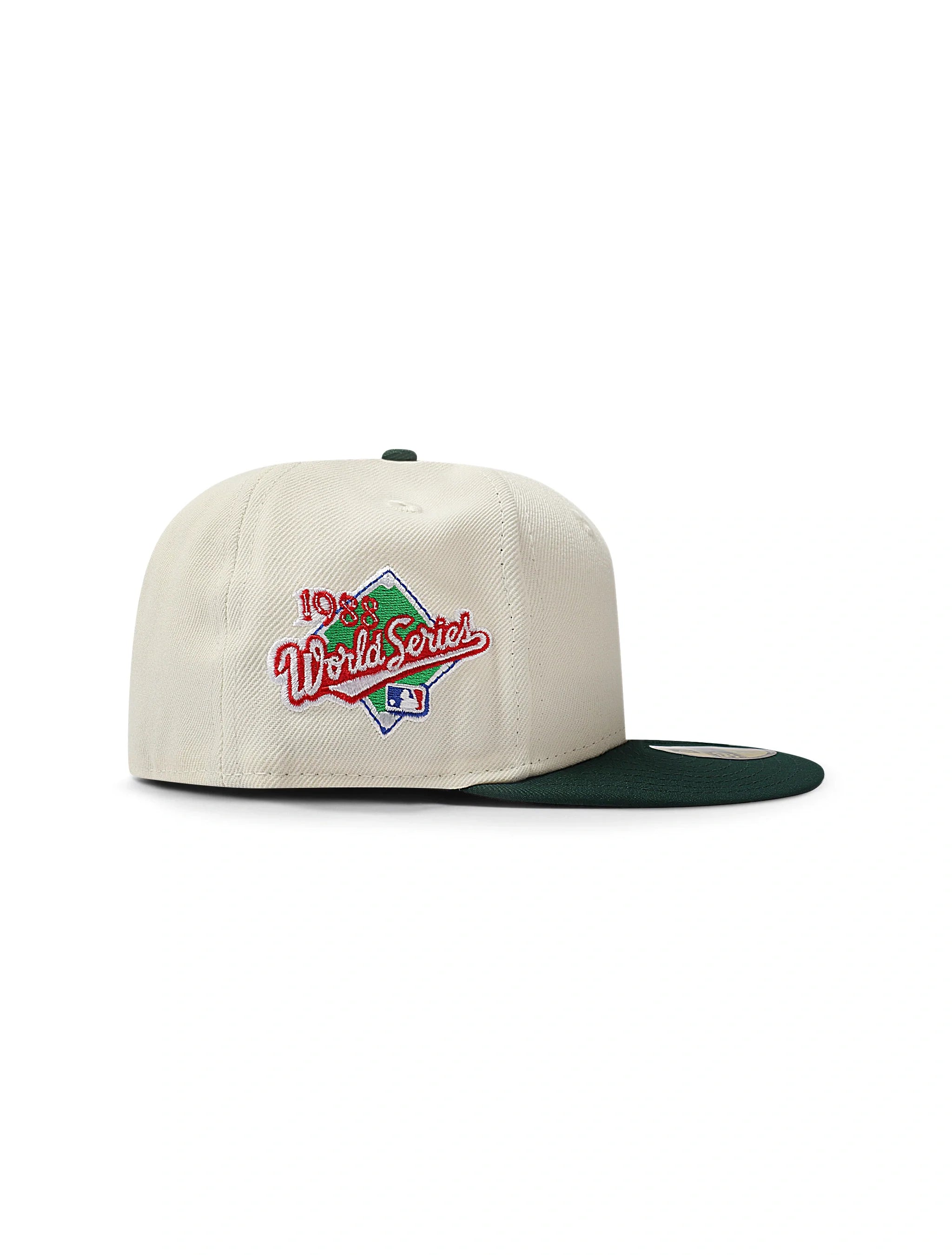 New Era 5950 Dodgers Upside Down La World Series Hat - Chrome/green