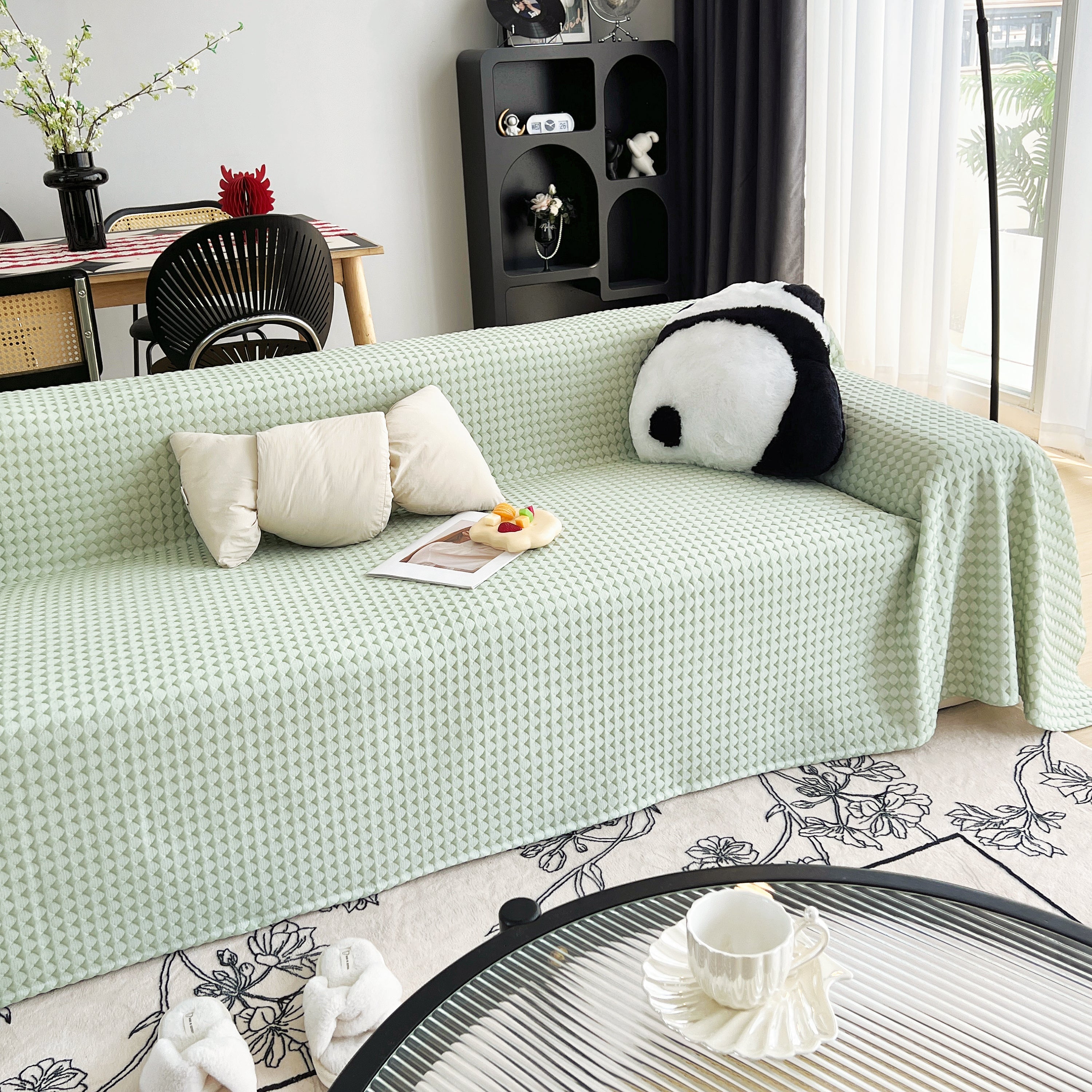 Cooling Textured Sofa Cover Washable Soft Couch Throw Blanket For Summer & Pets