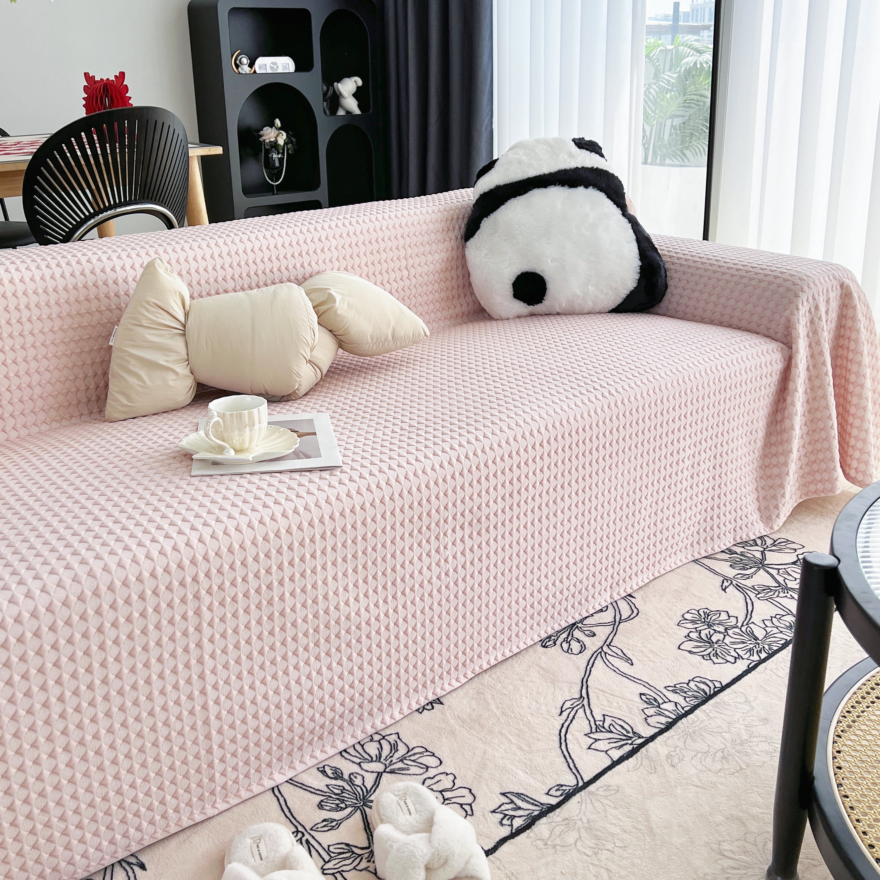 Cooling Textured Sofa Cover Washable Soft Couch Throw Blanket For Summer & Pets