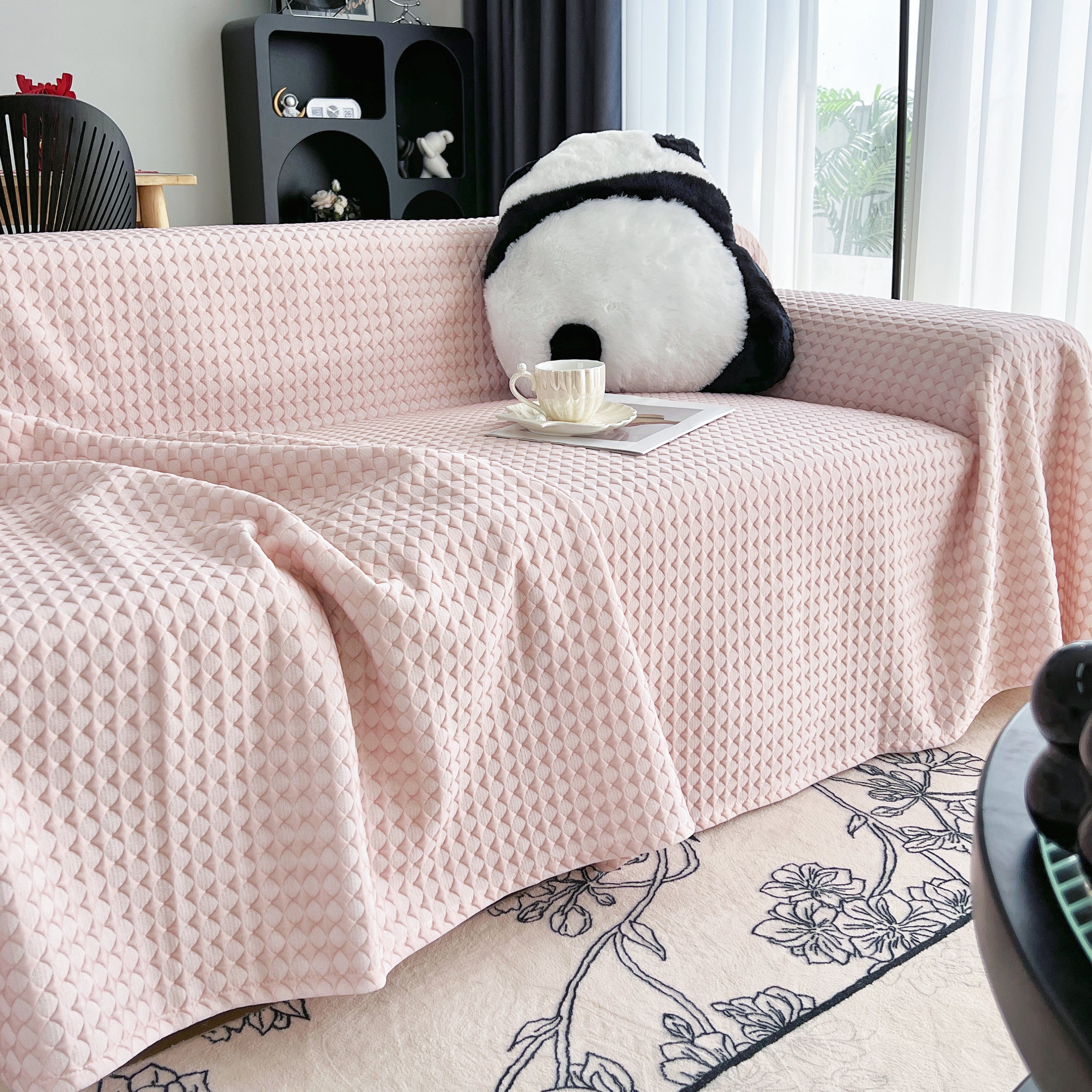 Cooling Textured Sofa Cover Washable Soft Couch Throw Blanket For Summer & Pets