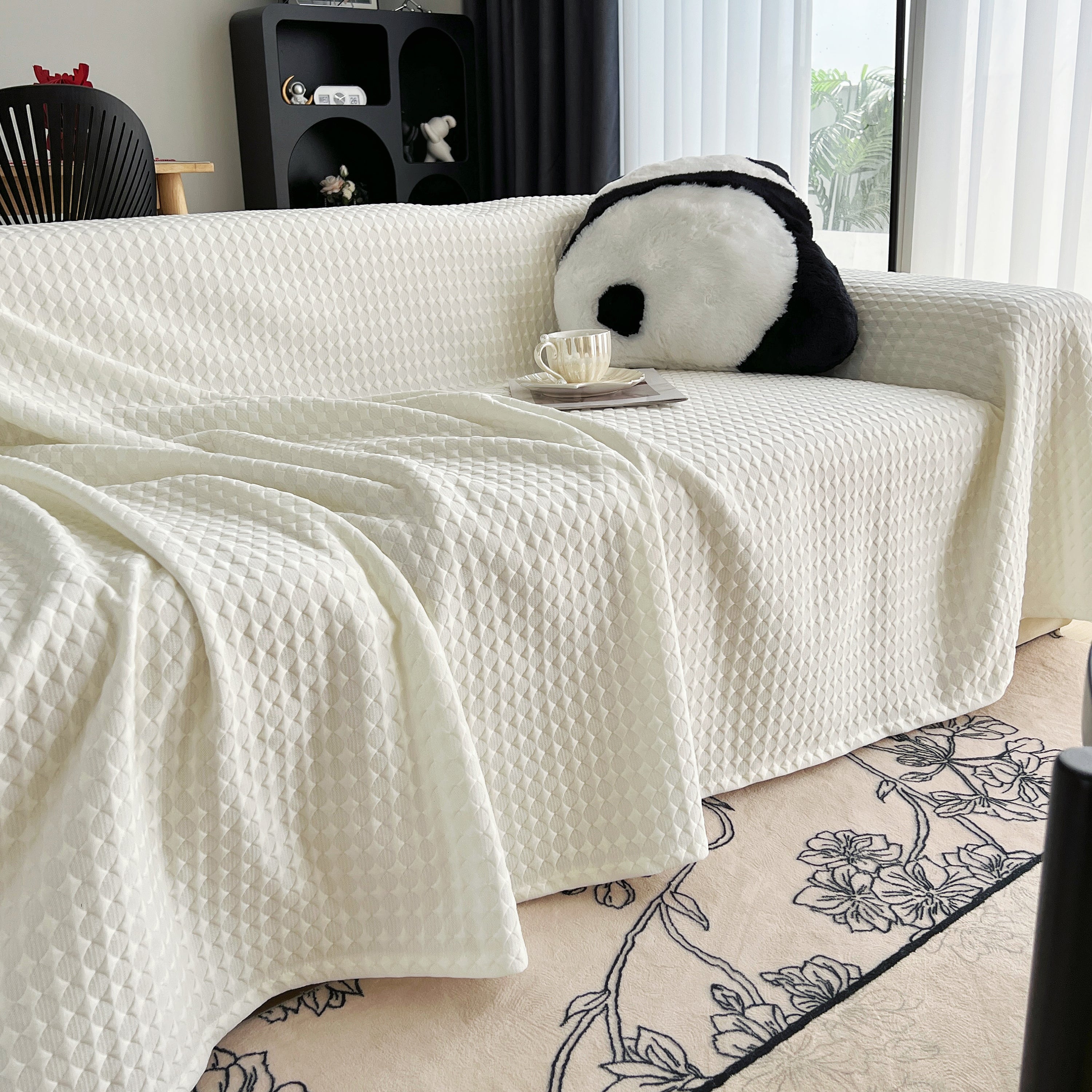 Cooling Textured Sofa Cover Washable Soft Couch Throw Blanket For Summer & Pets