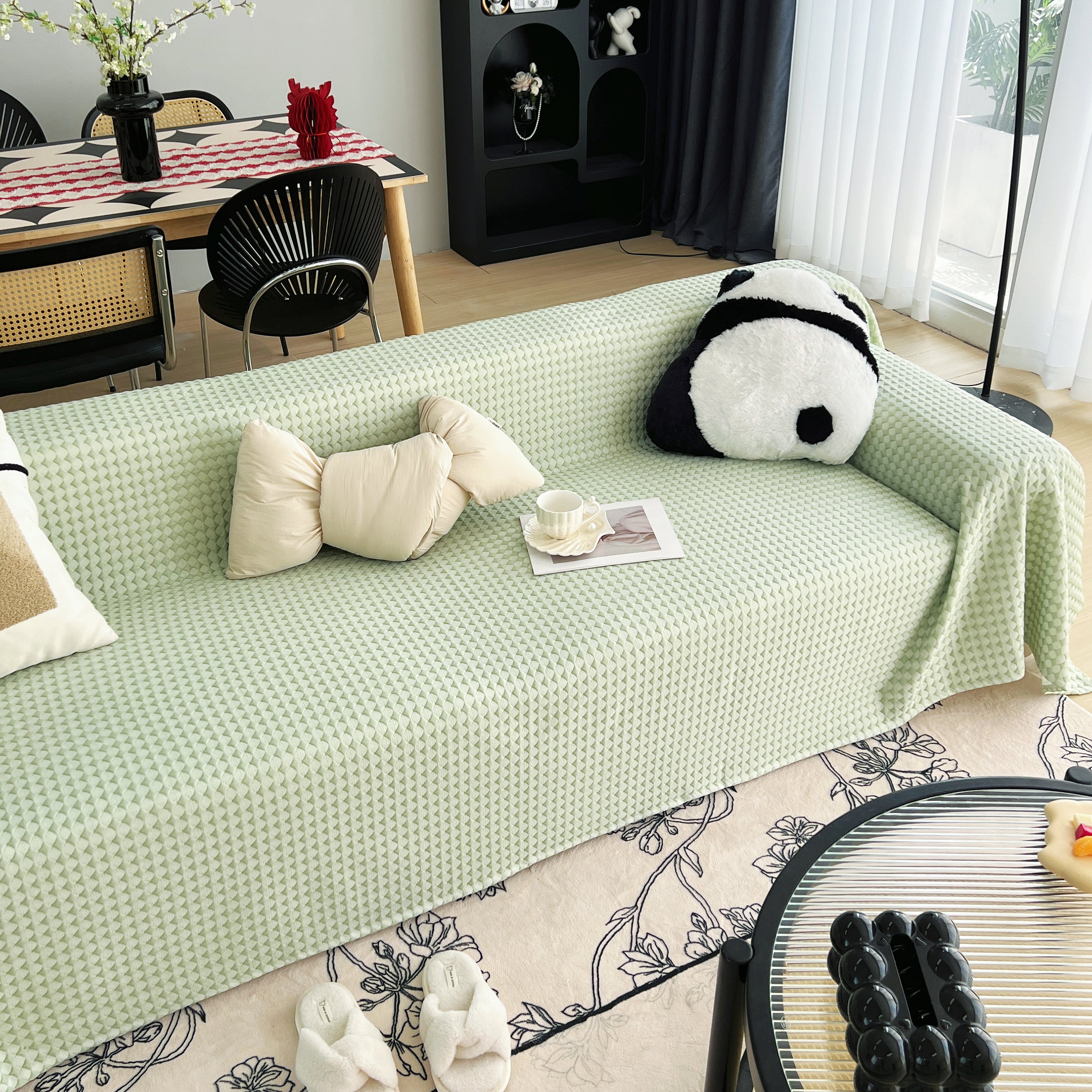 Cooling Textured Sofa Cover Washable Soft Couch Throw Blanket For Summer & Pets