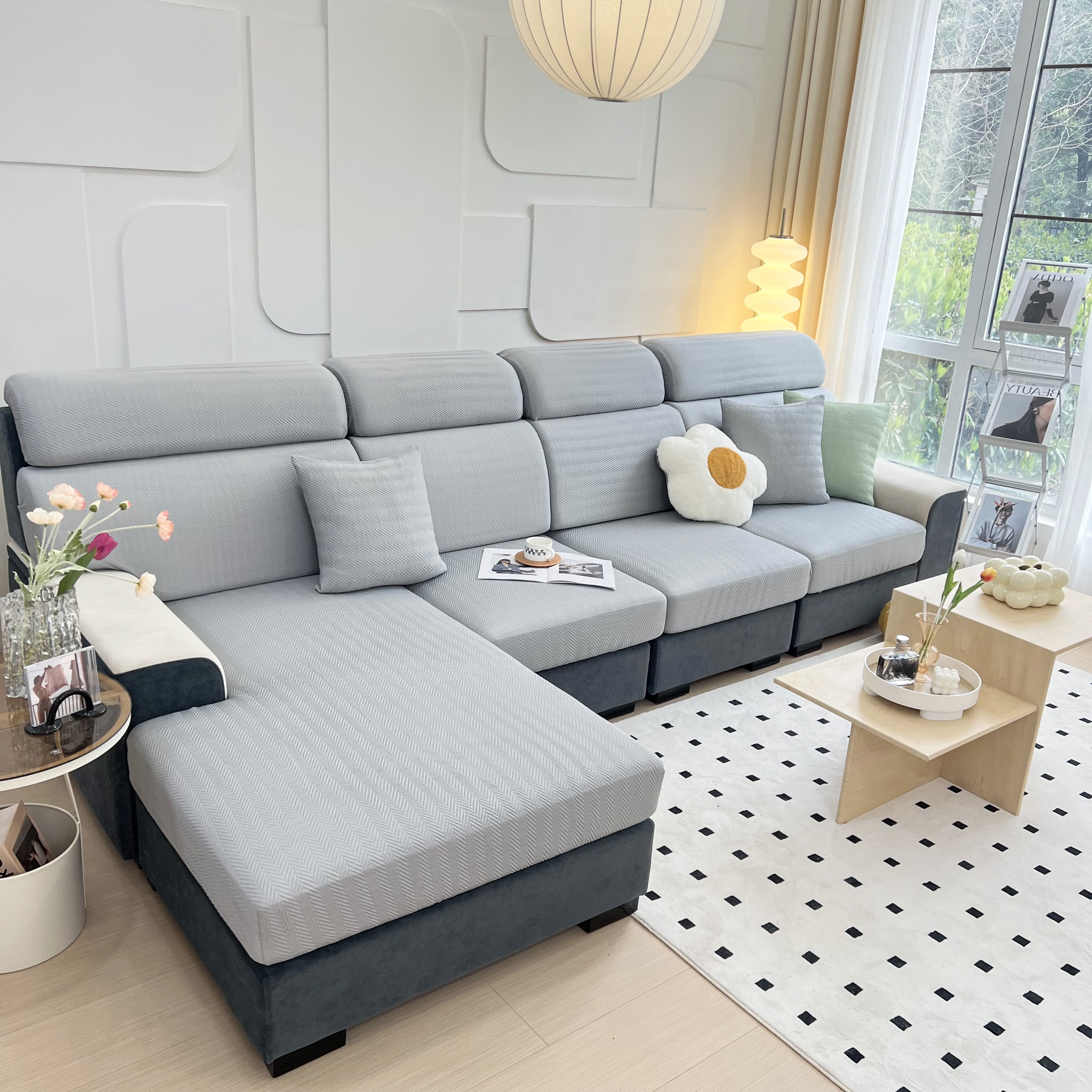 Cooling Stretchy Replacement Couch Cushion Covers For Sectional, Individual Couch Seat Cushion Covers