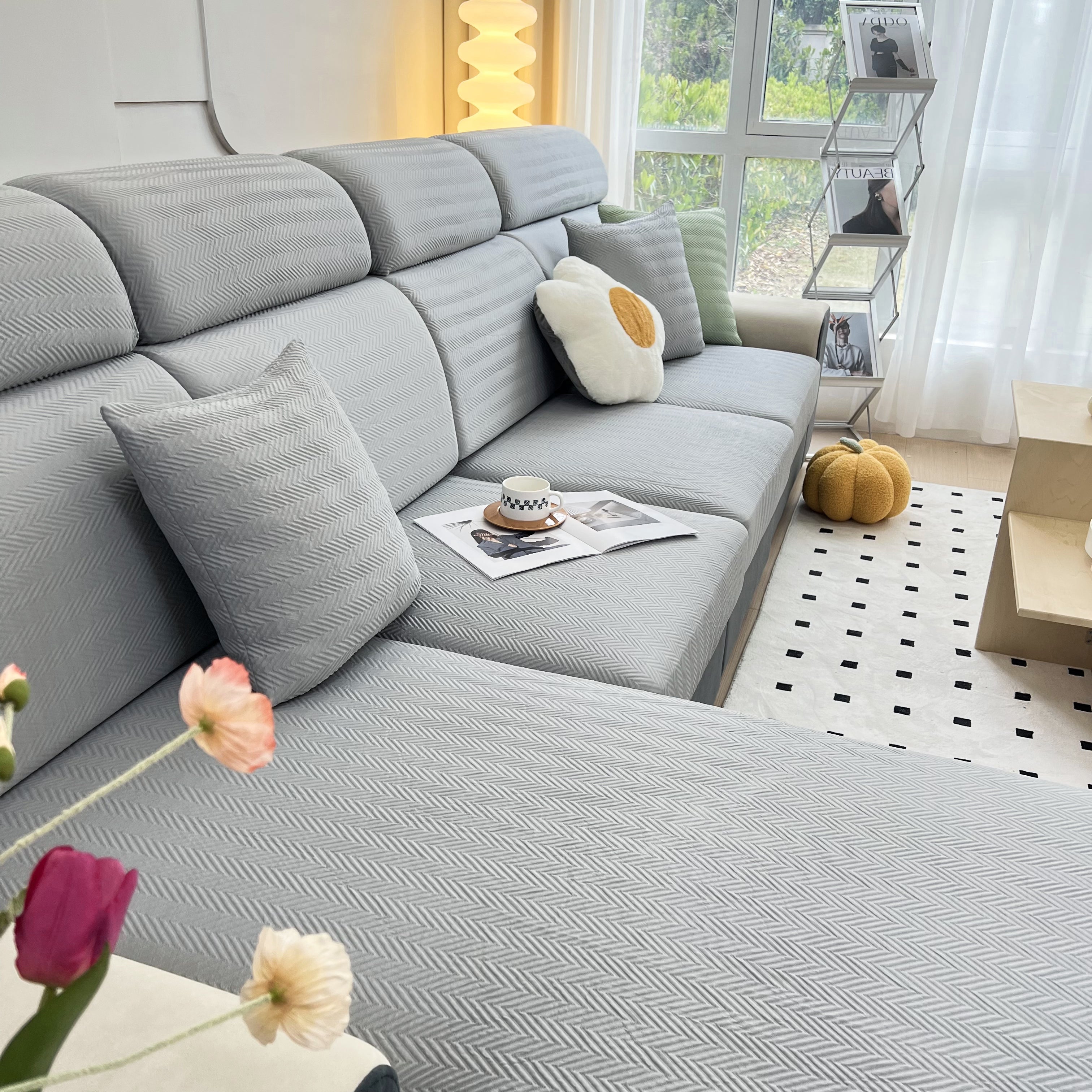 Cooling Stretchy Replacement Couch Cushion Covers For Sectional, Individual Couch Seat Cushion Covers