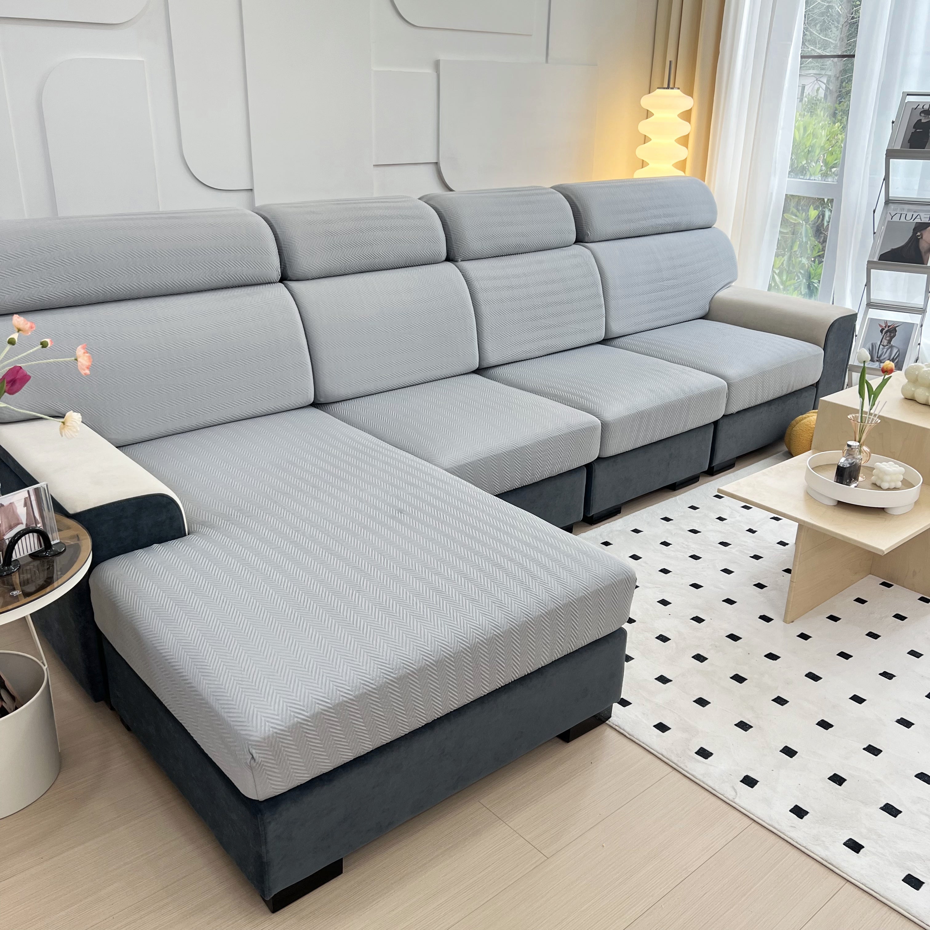 Cooling Stretchy Replacement Couch Cushion Covers For Sectional, Individual Couch Seat Cushion Covers