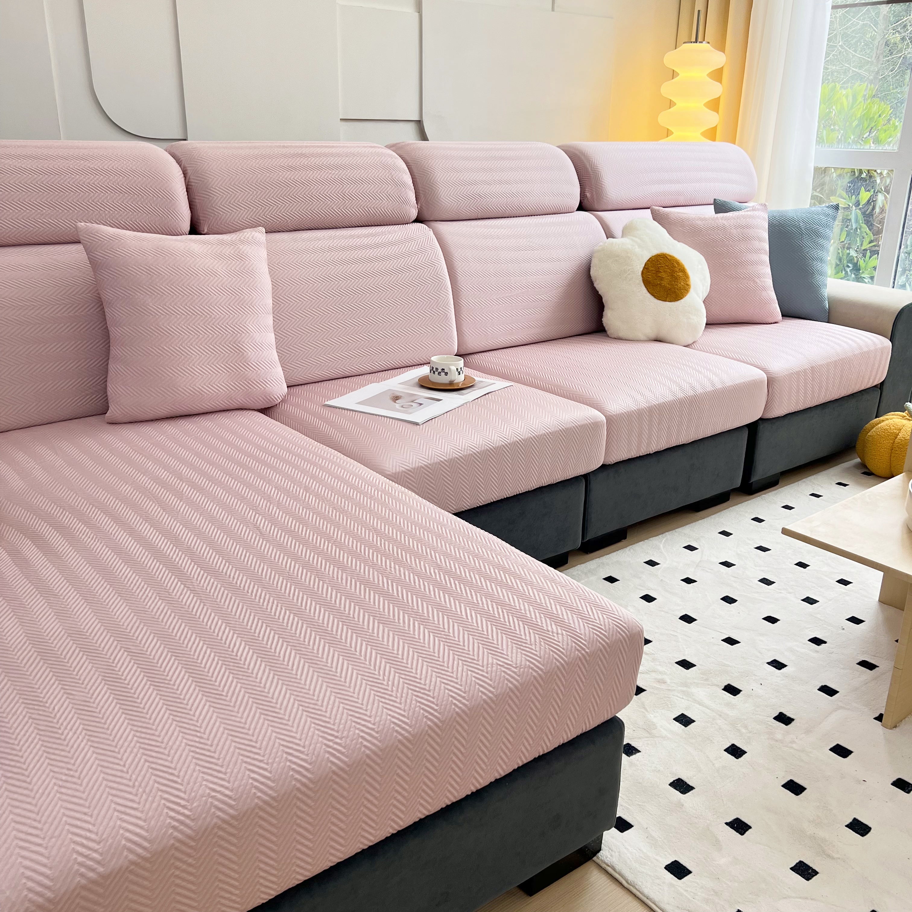 Cooling Stretchy Replacement Couch Cushion Covers For Sectional, Individual Couch Seat Cushion Covers