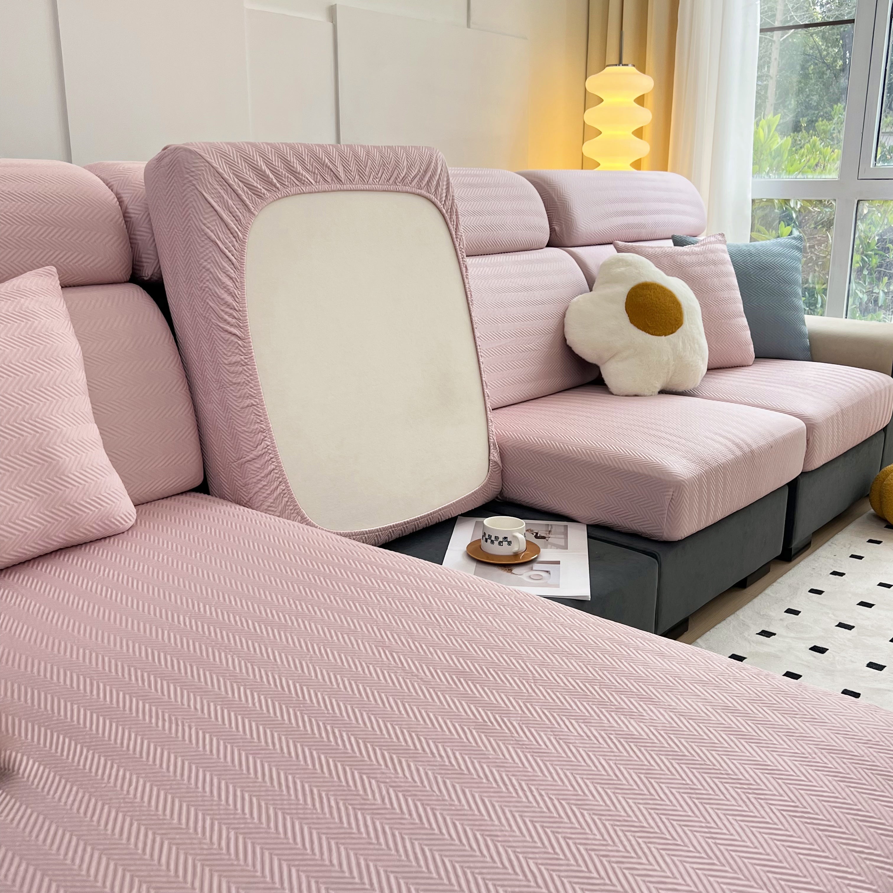 Cooling Stretchy Replacement Couch Cushion Covers For Sectional, Individual Couch Seat Cushion Covers