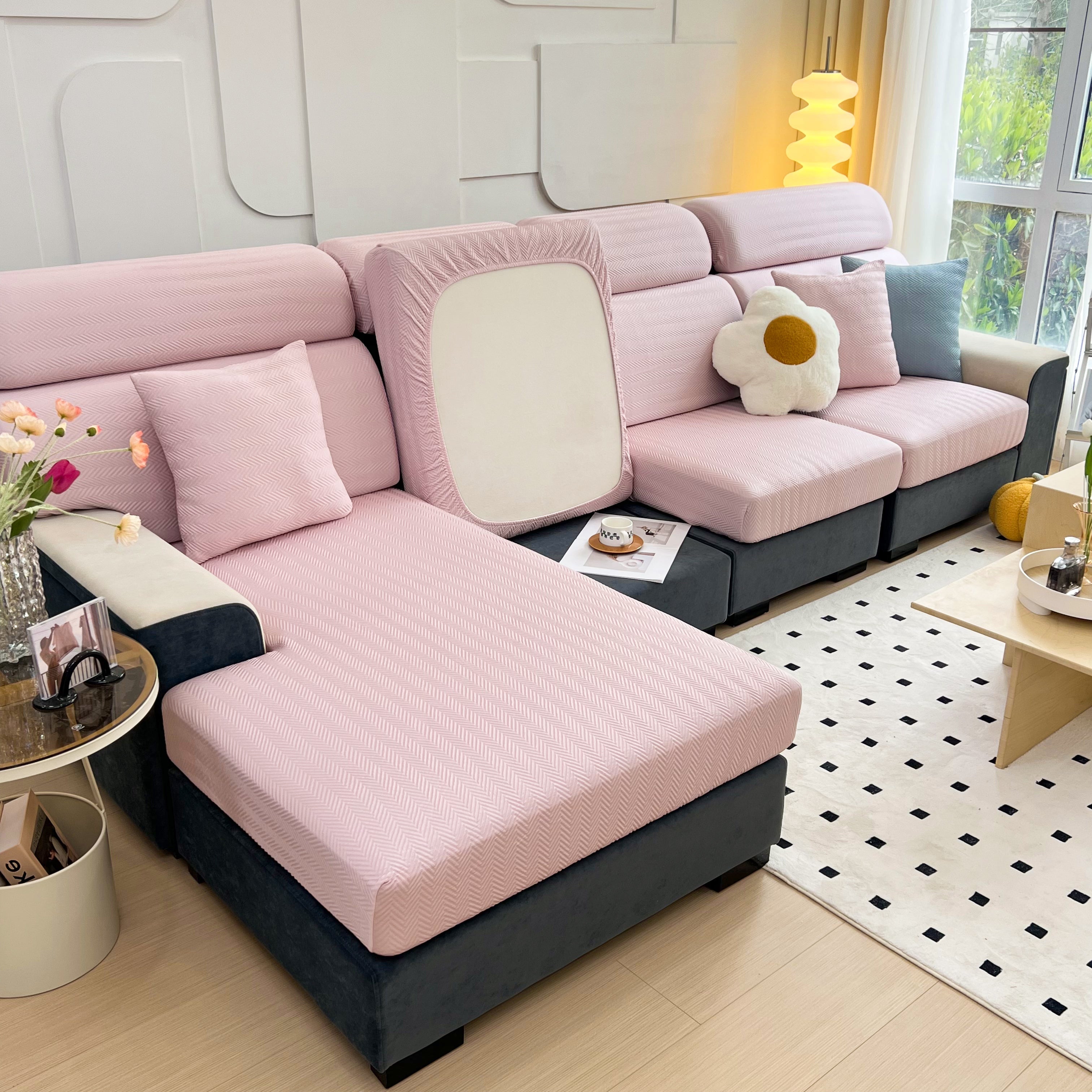 Cooling Stretchy Replacement Couch Cushion Covers For Sectional, Individual Couch Seat Cushion Covers