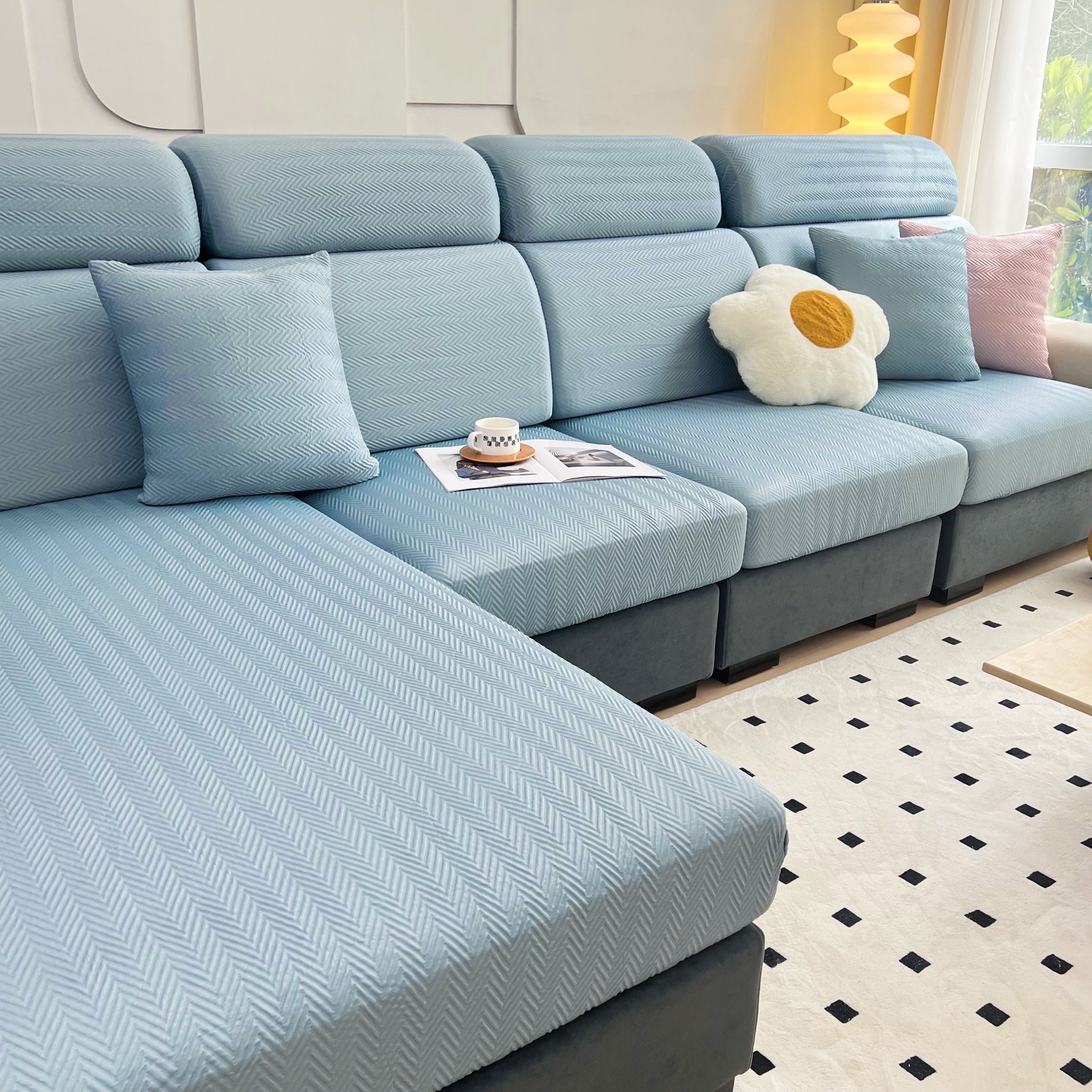 Cooling Stretchy Replacement Couch Cushion Covers For Sectional, Individual Couch Seat Cushion Covers