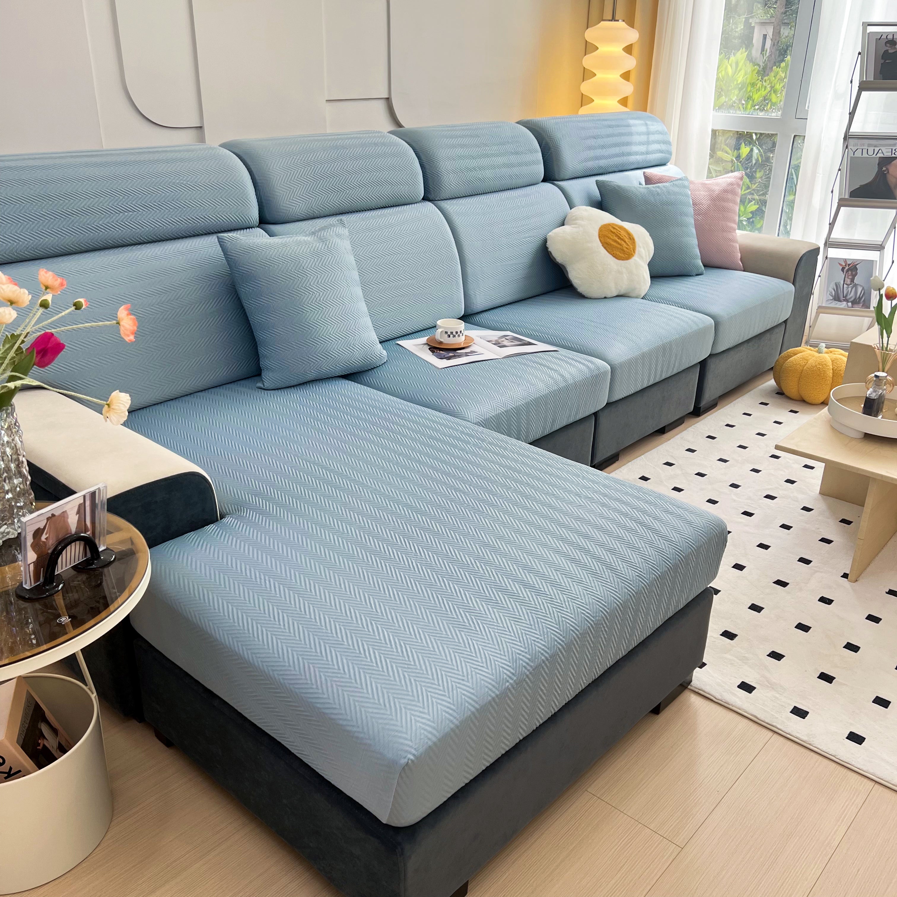 Cooling Stretchy Replacement Couch Cushion Covers For Sectional, Individual Couch Seat Cushion Covers