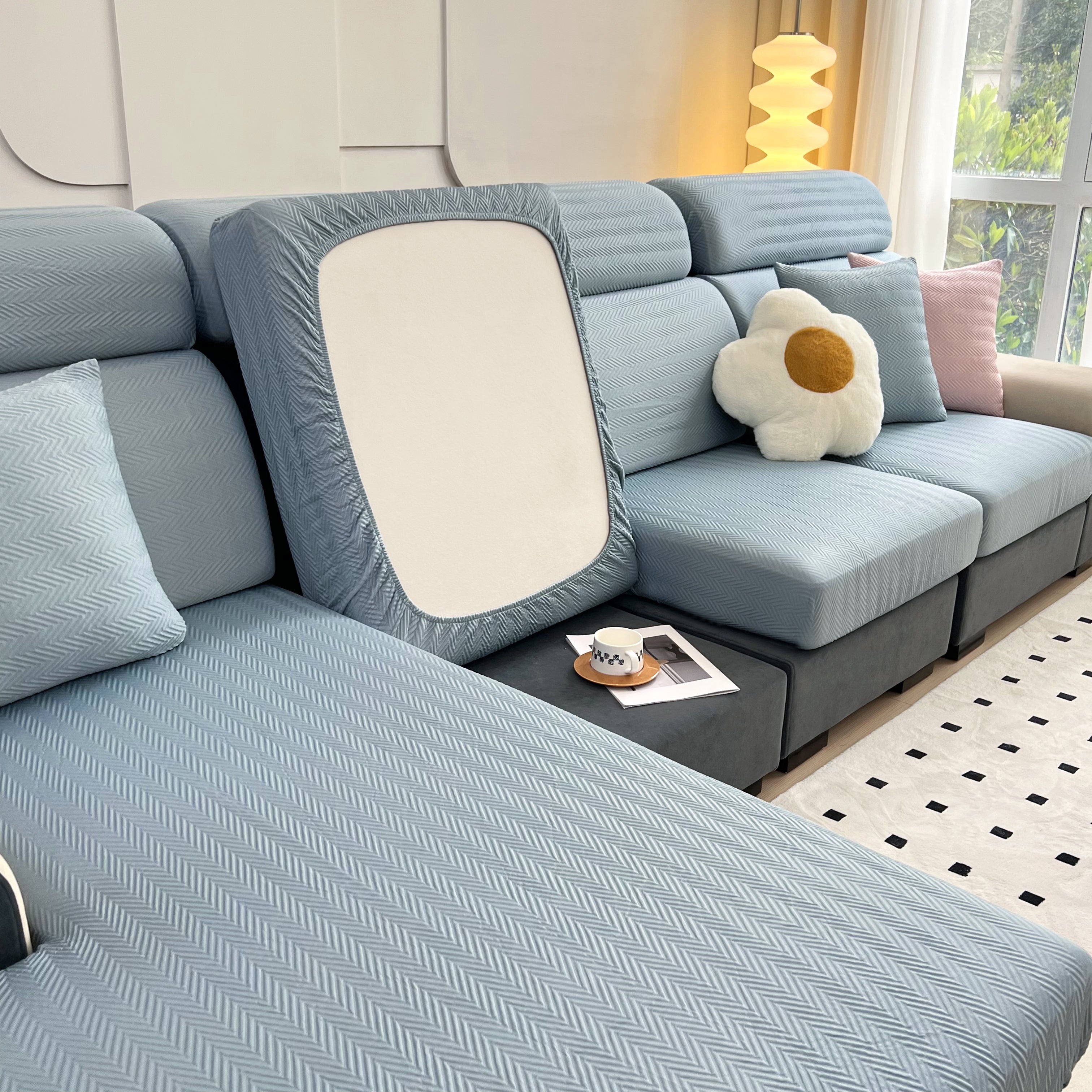 Cooling Stretchy Replacement Couch Cushion Covers For Sectional, Individual Couch Seat Cushion Covers