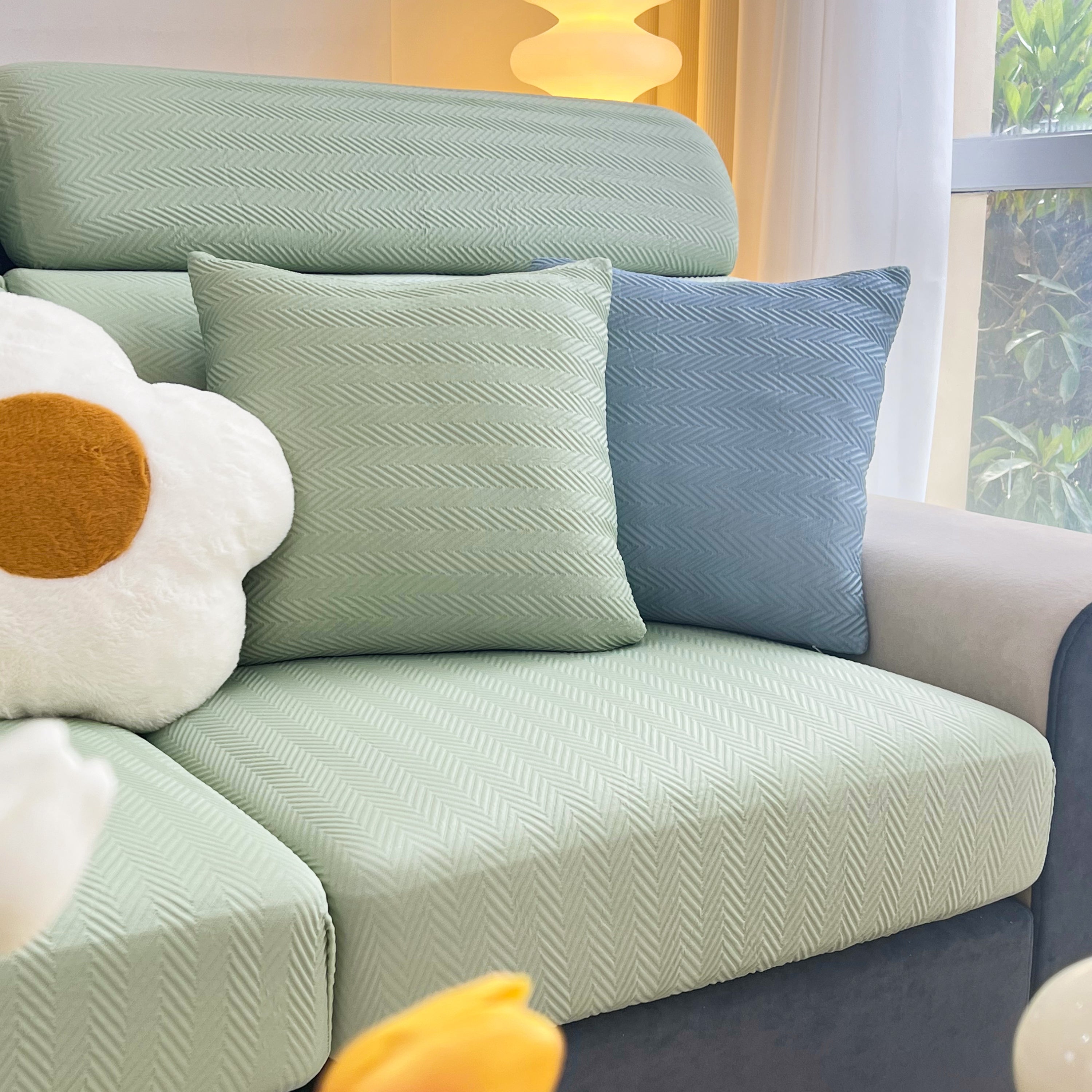 Cooling Stretchy Replacement Couch Cushion Covers For Sectional, Individual Couch Seat Cushion Covers