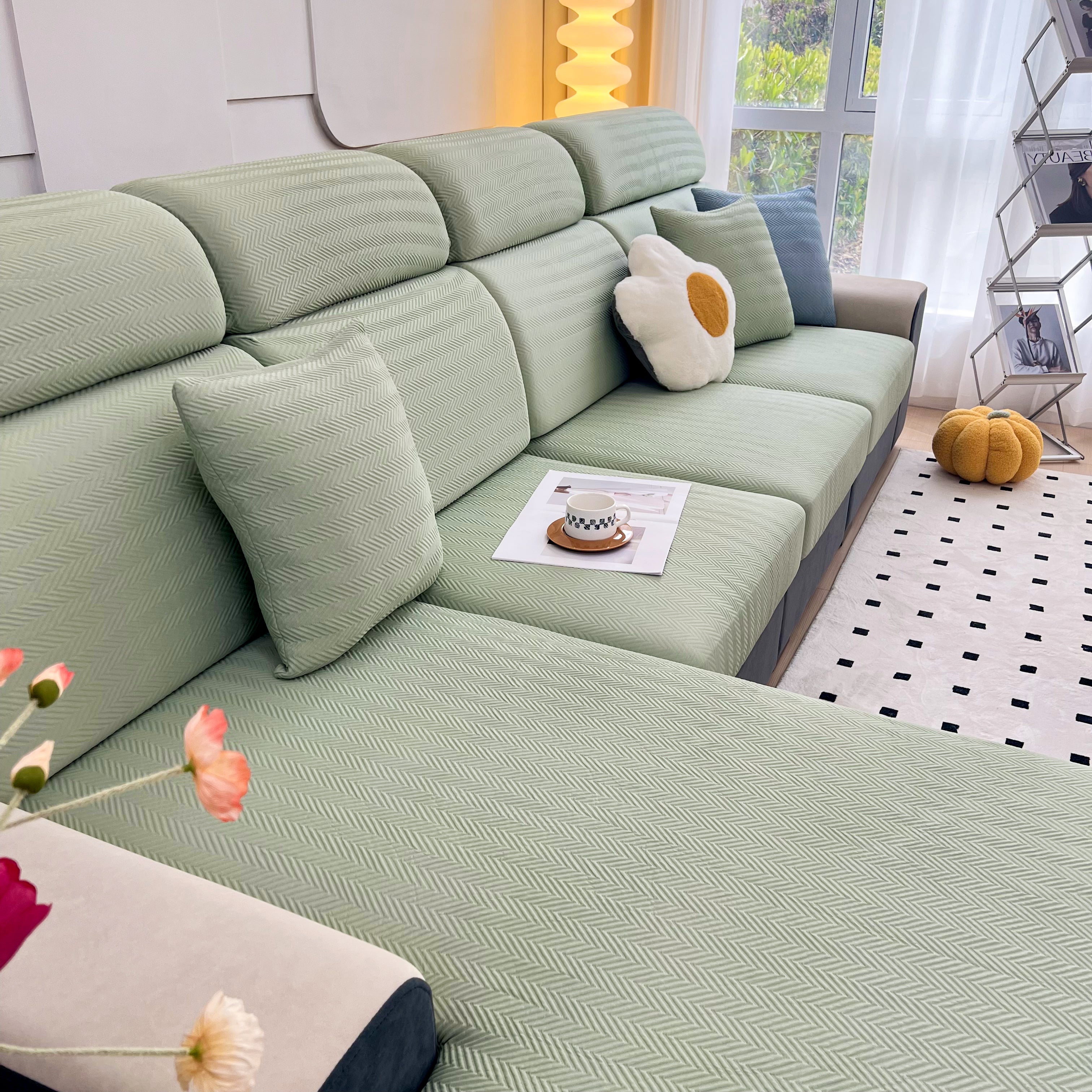 Cooling Stretchy Replacement Couch Cushion Covers For Sectional, Individual Couch Seat Cushion Covers