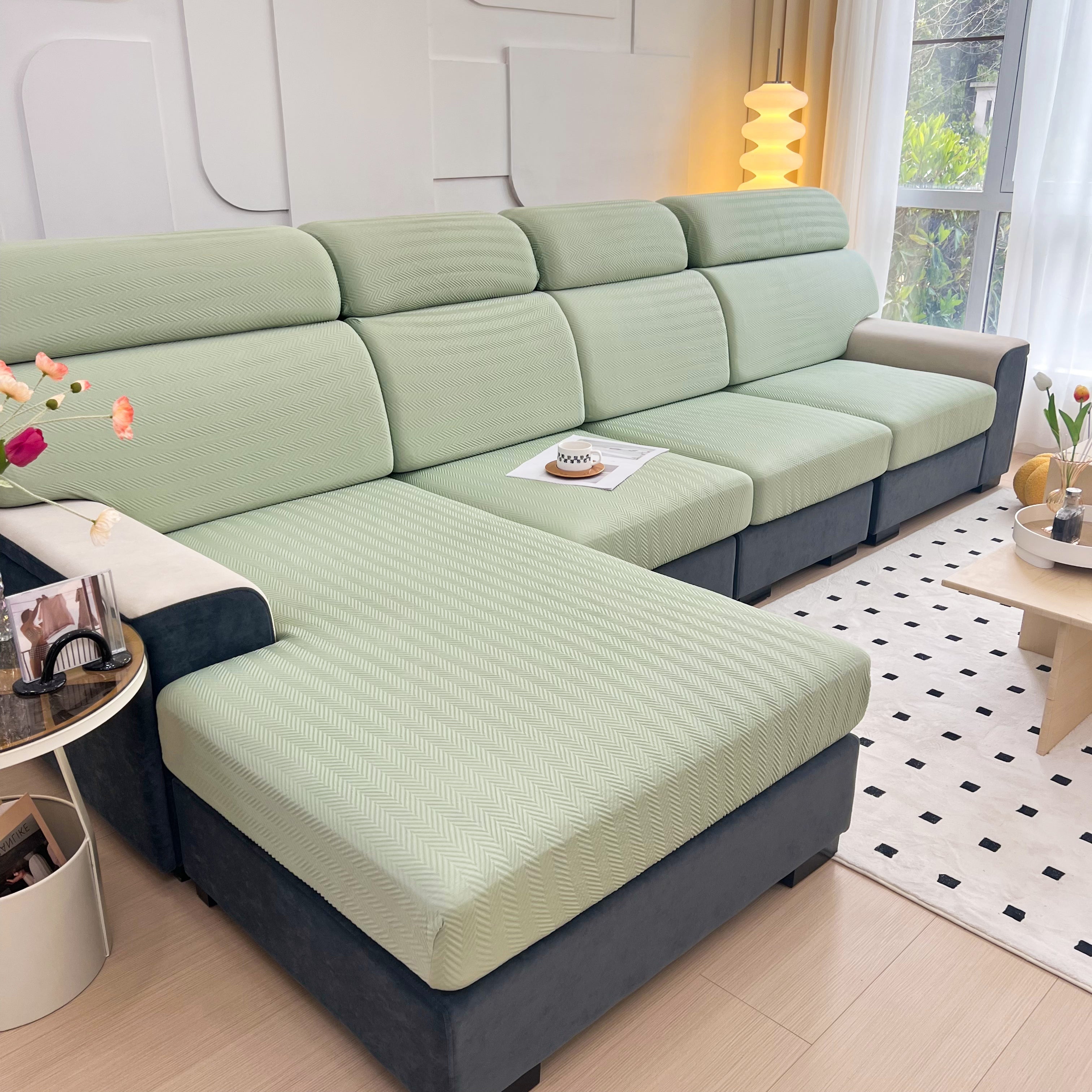 Cooling Stretchy Replacement Couch Cushion Covers For Sectional, Individual Couch Seat Cushion Covers