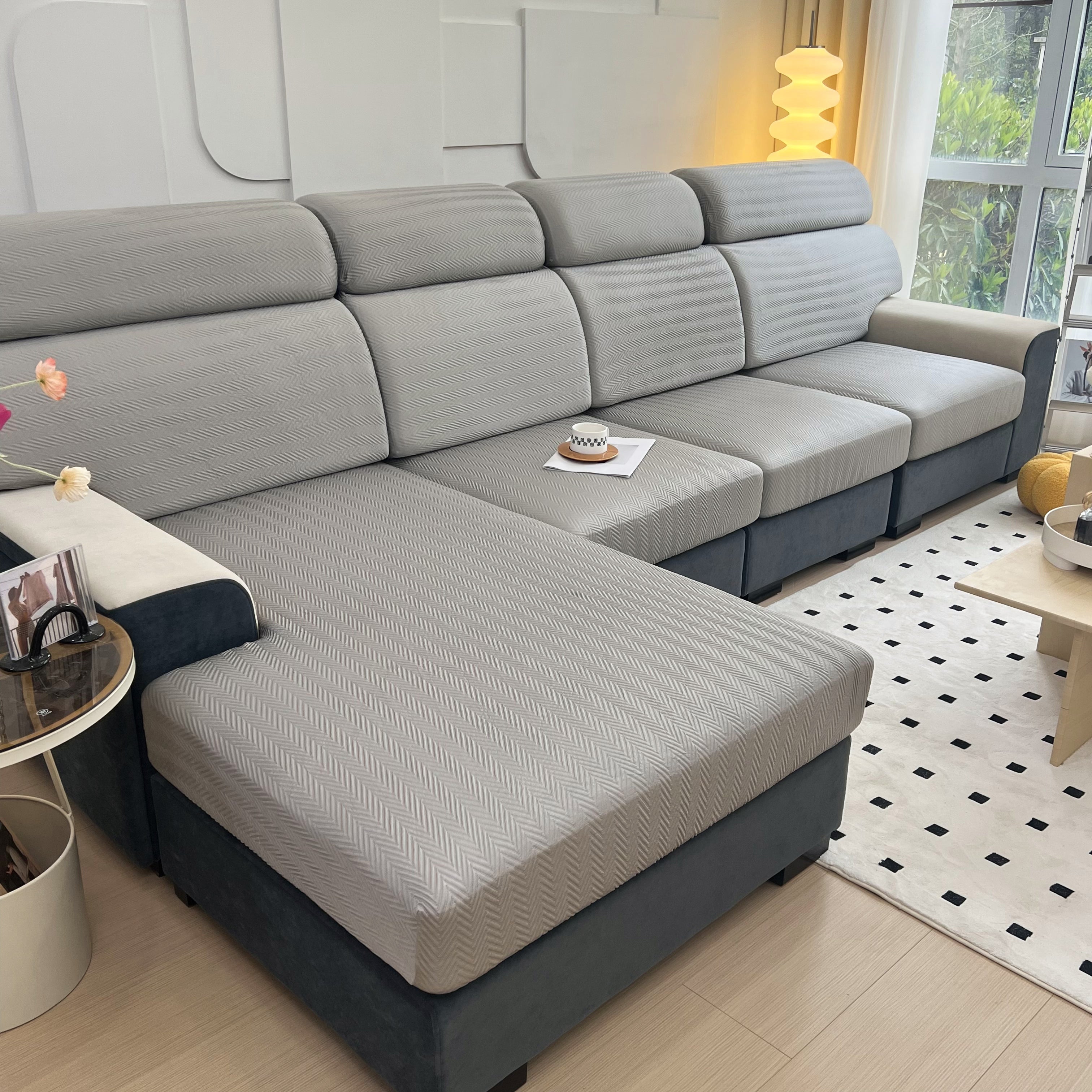 Cooling Stretchy Replacement Couch Cushion Covers For Sectional, Individual Couch Seat Cushion Covers