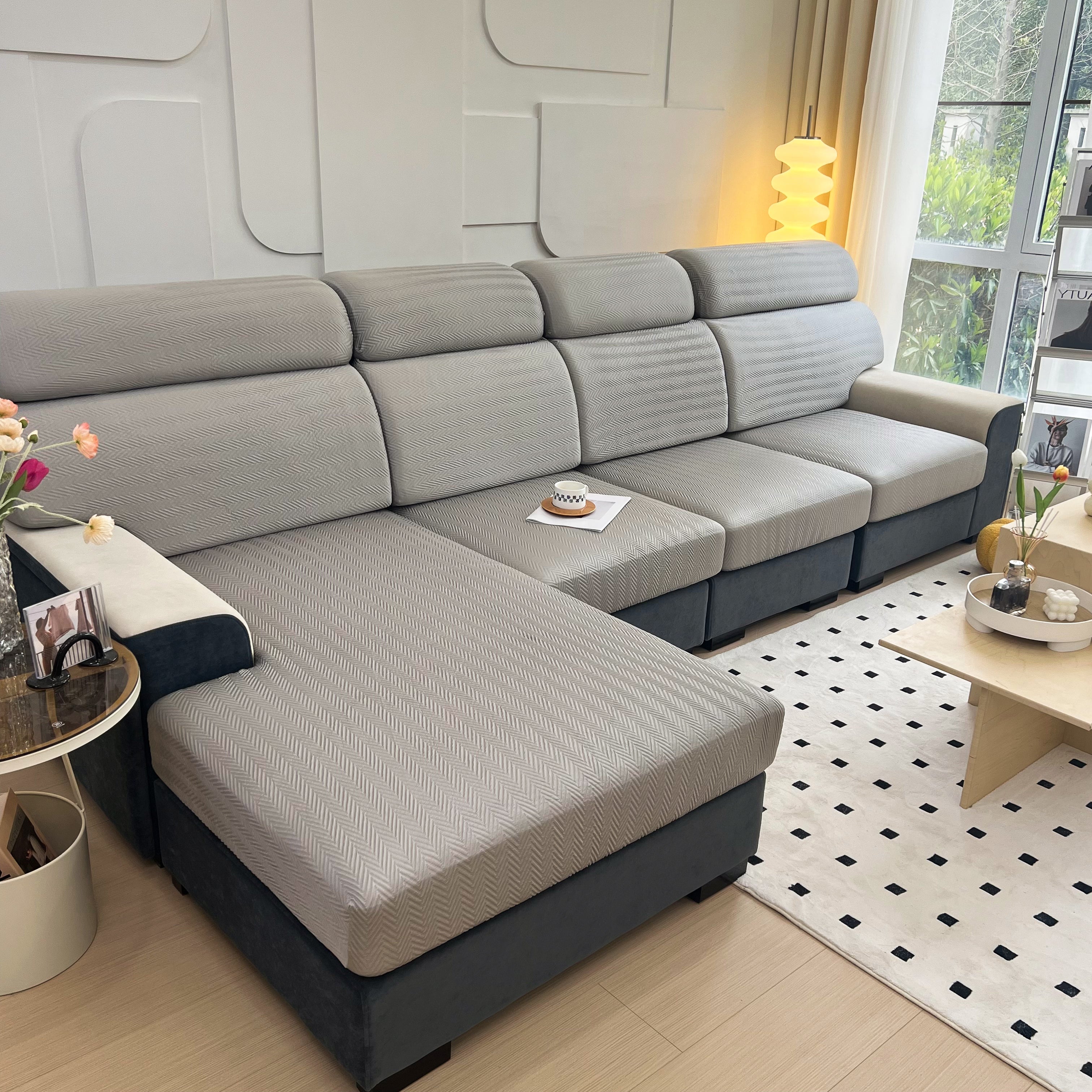 Cooling Stretchy Replacement Couch Cushion Covers For Sectional, Individual Couch Seat Cushion Covers