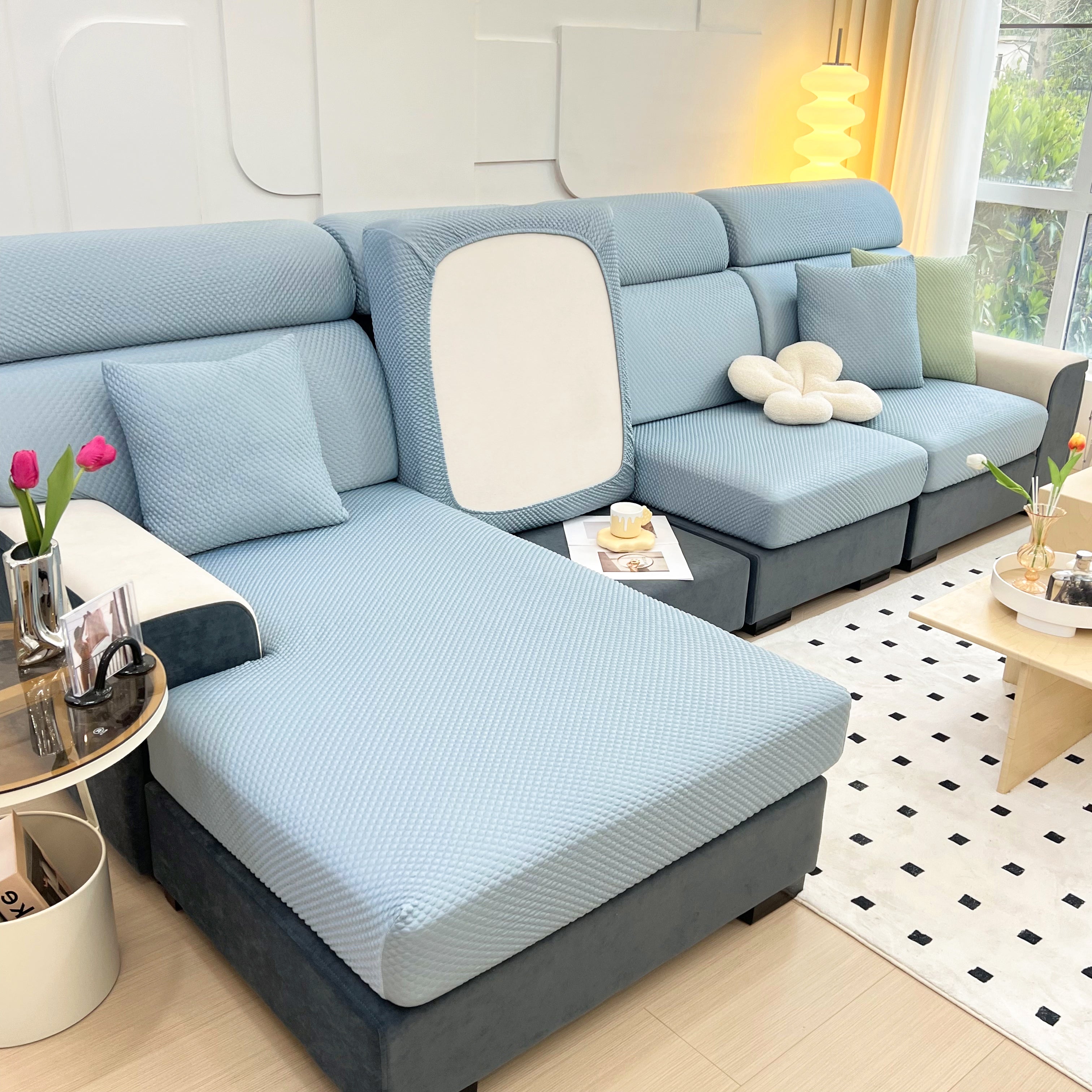 Cooling Stretch Sofa Seat Cushion Covers, Slip Covers For Cushions, Universal Couch Cushion Protector