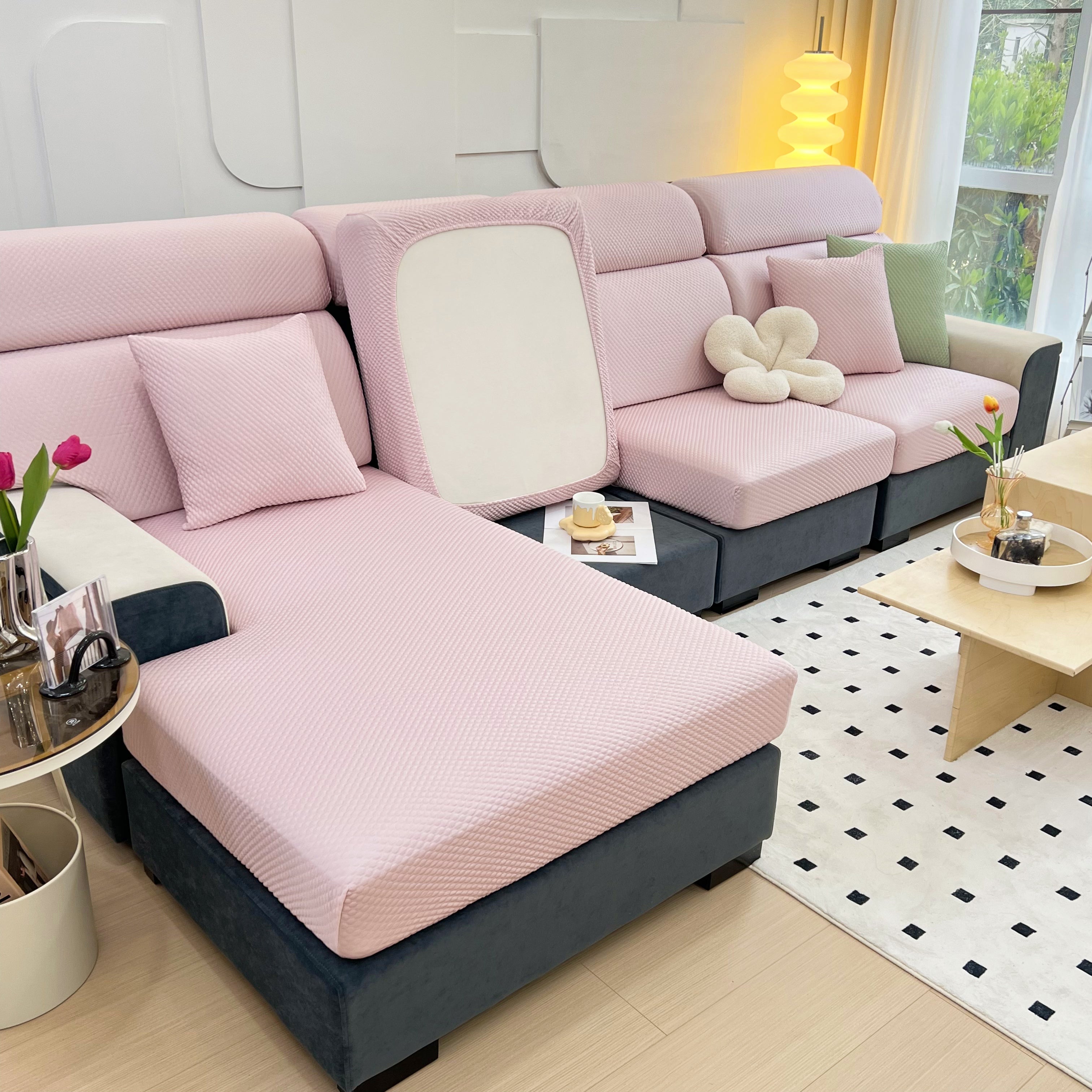 Cooling Stretch Sofa Seat Cushion Covers, Slip Covers For Cushions, Universal Couch Cushion Protector