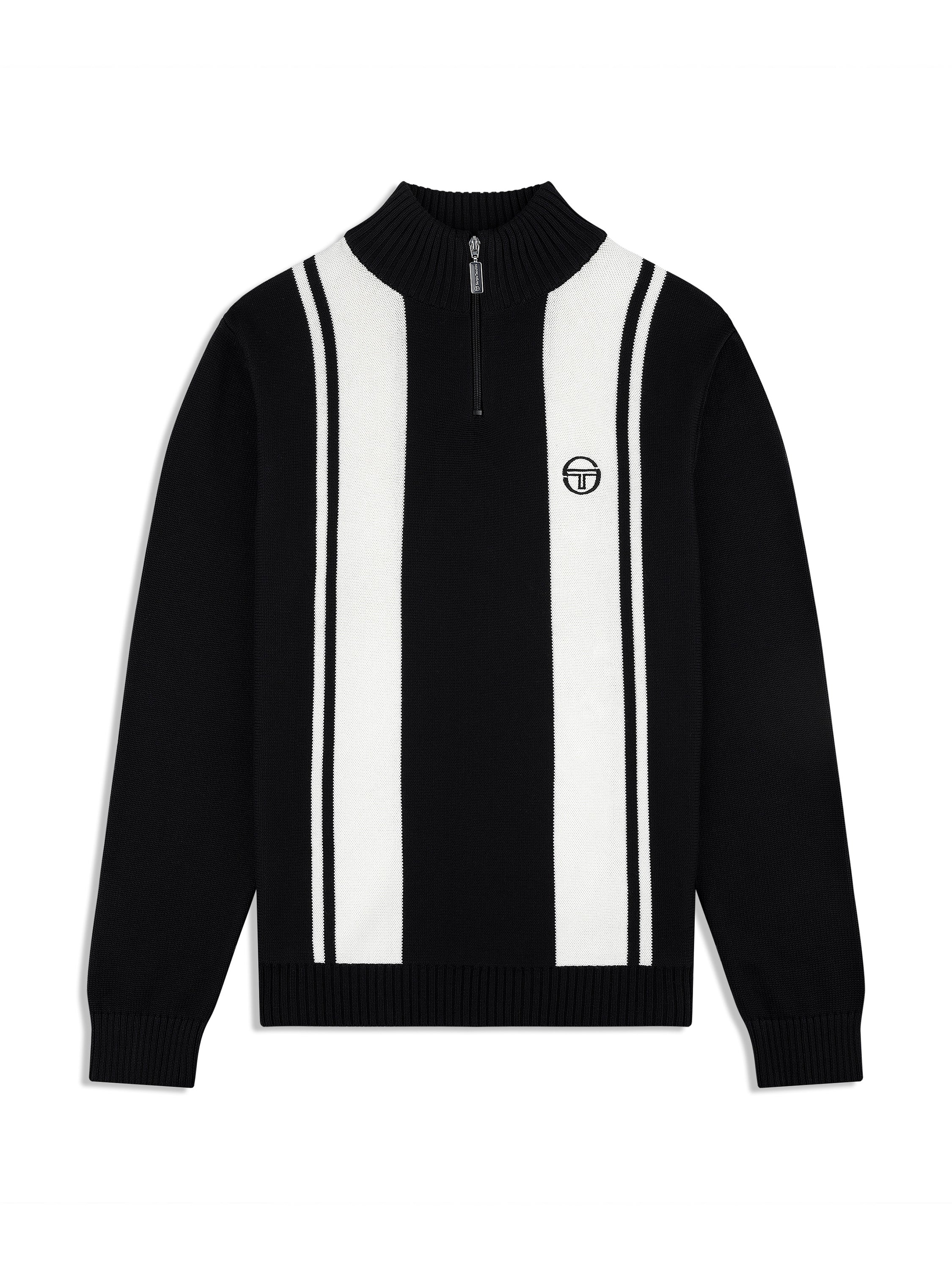 Young Line Knit Polo- Black/ Gardenia