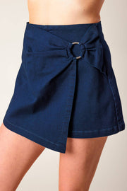 Taking Time Off Denim Woven Skort