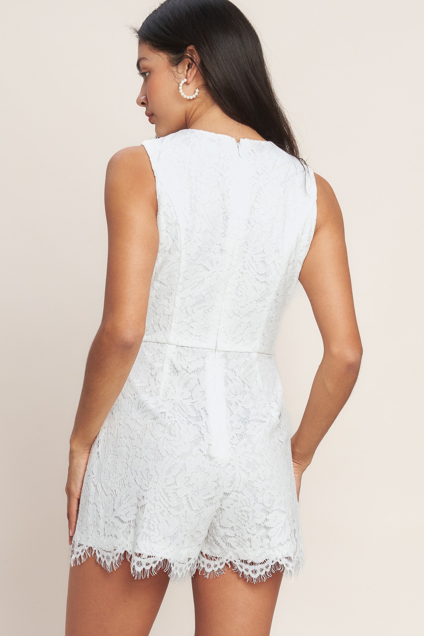 Confidently Yours Woven Lace Skort Romper
