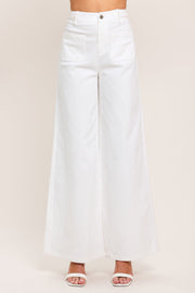 White Ease Woven Wide Pants