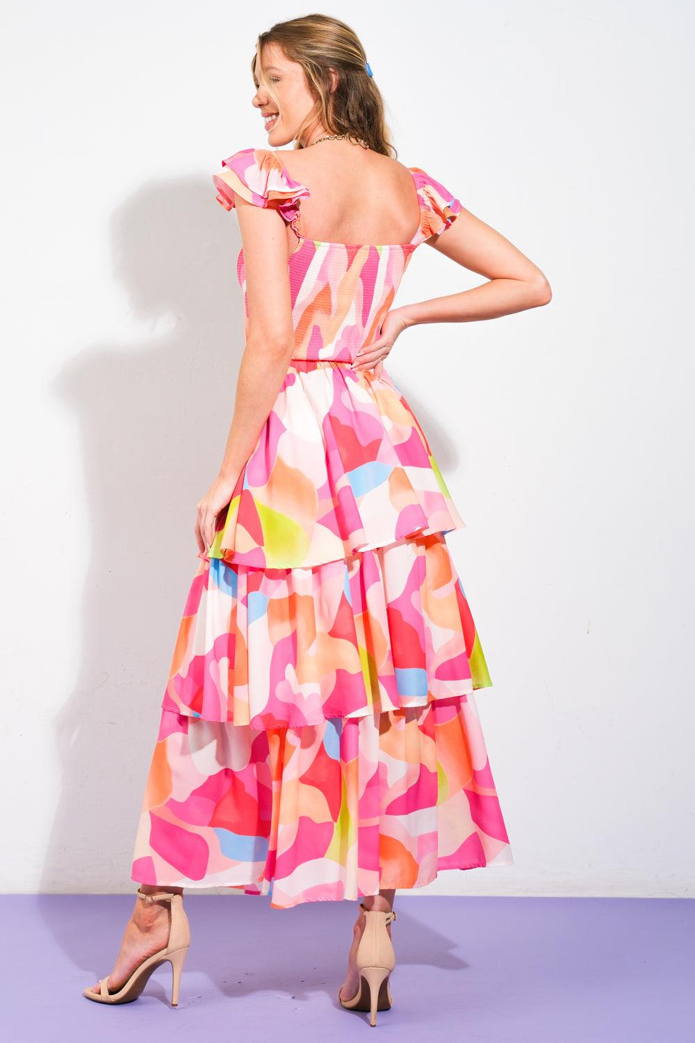 Absolute Edge Pink Woven Top And Skirt