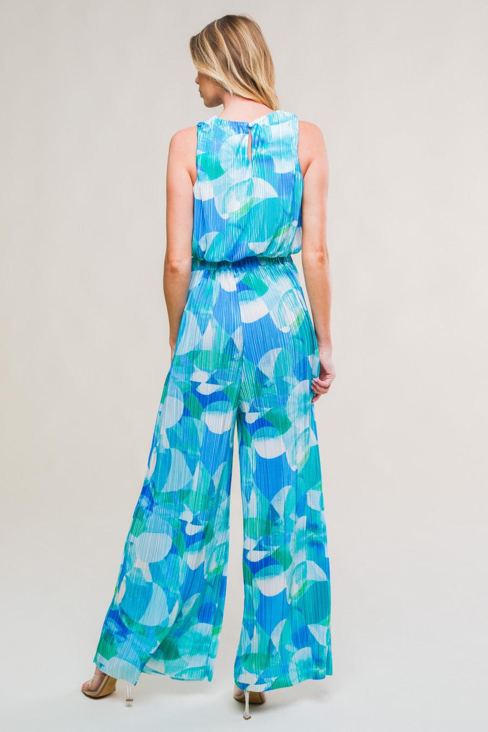 Maritime Muse Woven Plisse Top And Pant Set