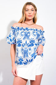 Divide And Contour Woven Top