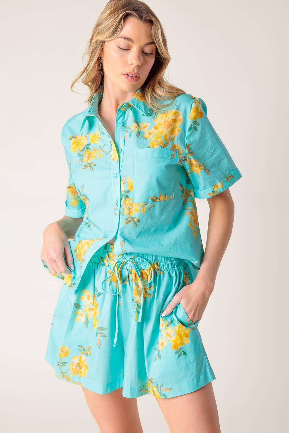 Treasured Times Woven Top And Short Set