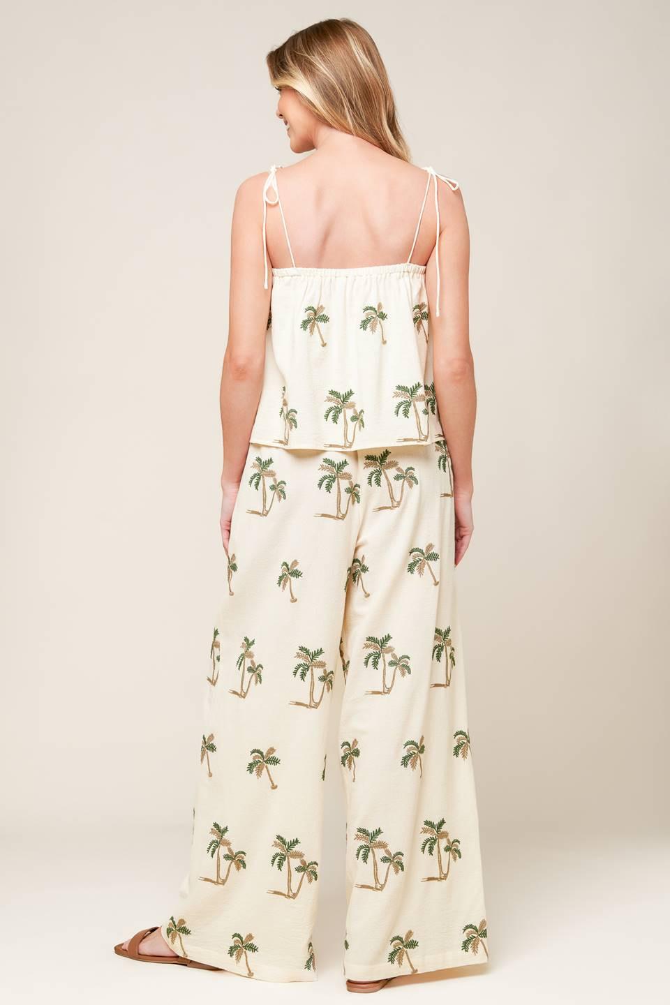 Terrific Timing Ivory Woven Top And Pant Set