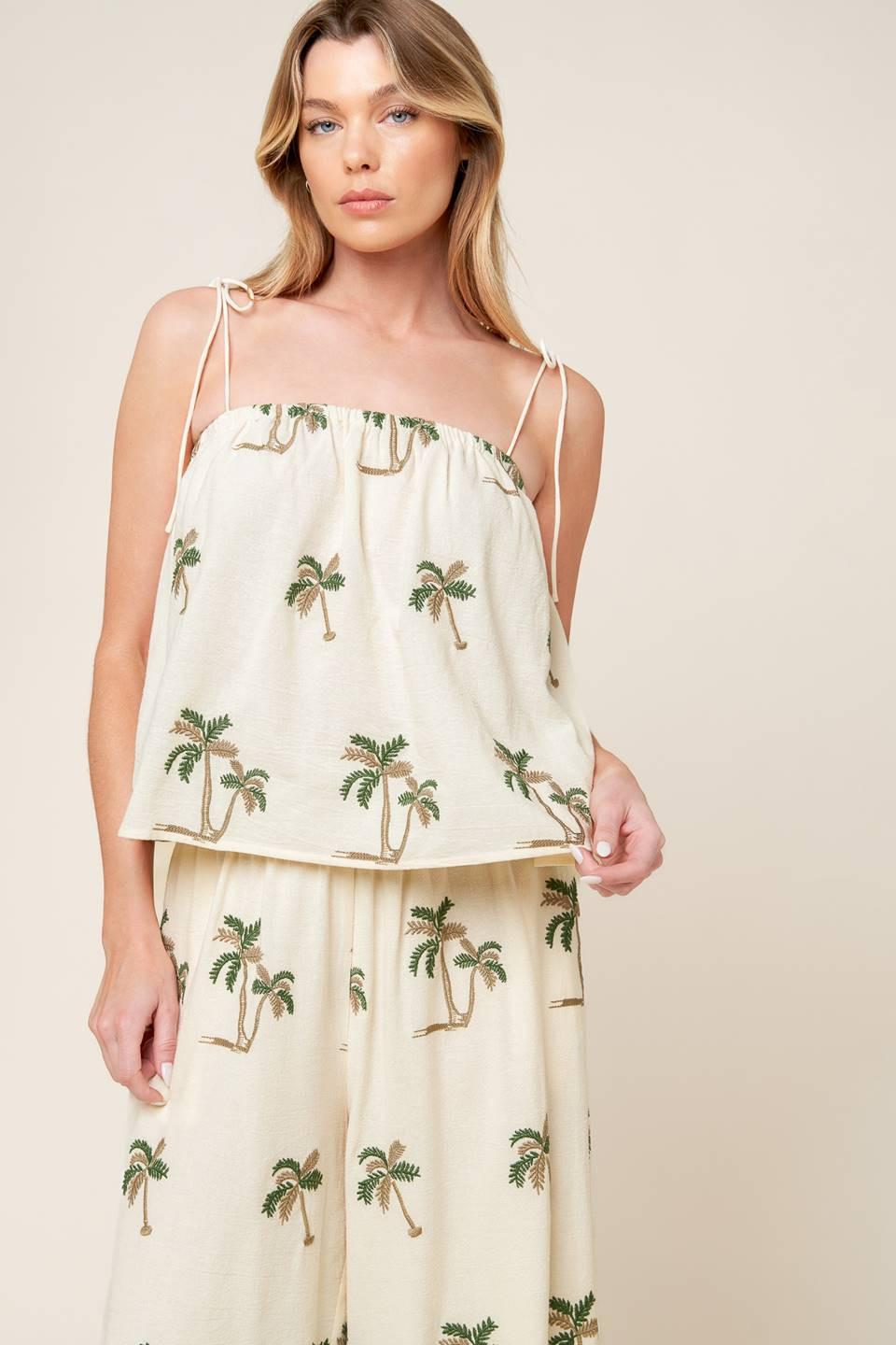 Terrific Timing Ivory Woven Top And Pant Set