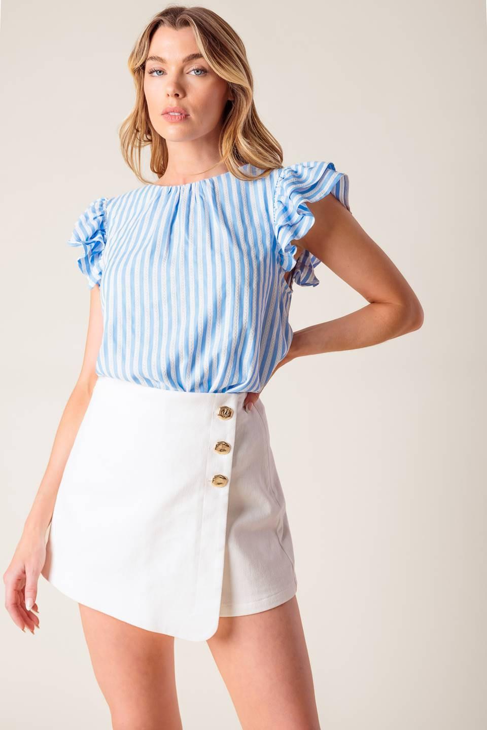 Sweet Harmony Blue Woven Top