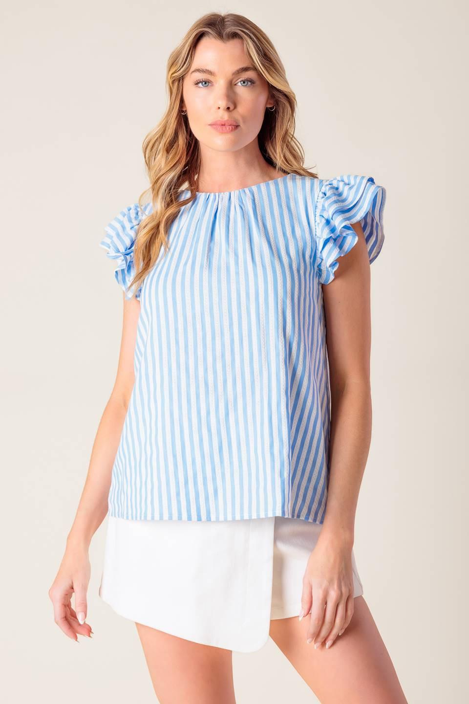 Sweet Harmony Blue Woven Top