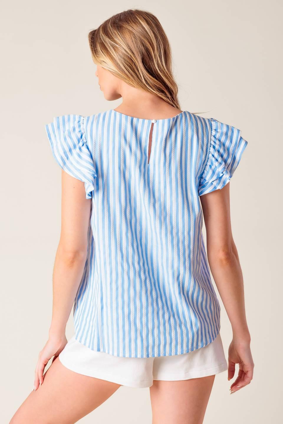 Sweet Harmony Blue Woven Top