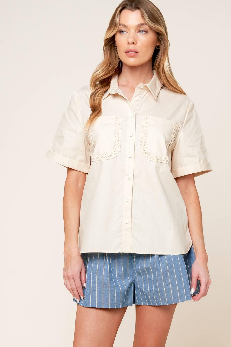 Layton Cream Woven Top