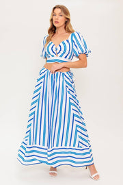 Garden Whispers Woven Top And Skirt Set
